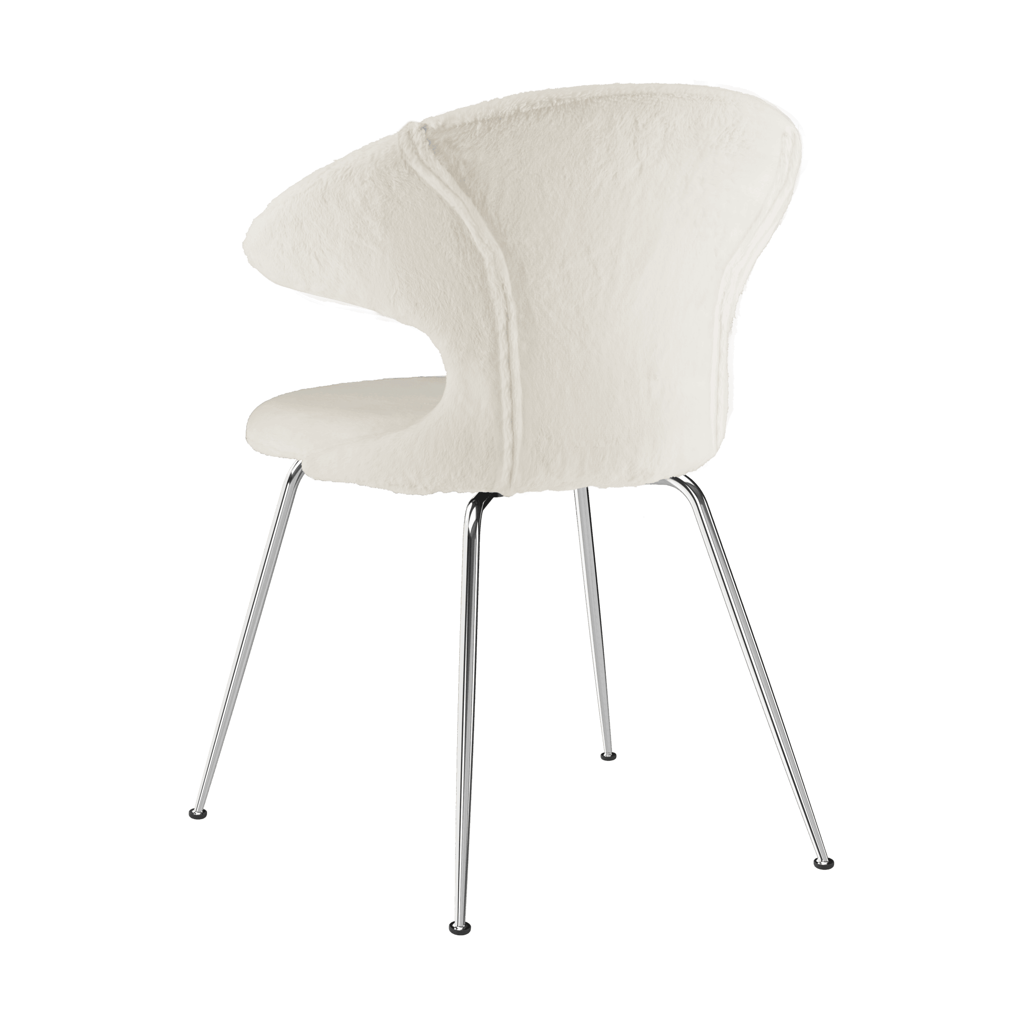 Krzesło TIME FLIES kremowy plusz ze srebrną podstawą UMAGE Eye on Design