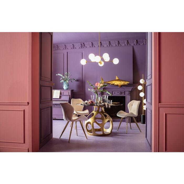 Krzesło VIVA jasnobeżowy ze złota podstawą - Eye on Design