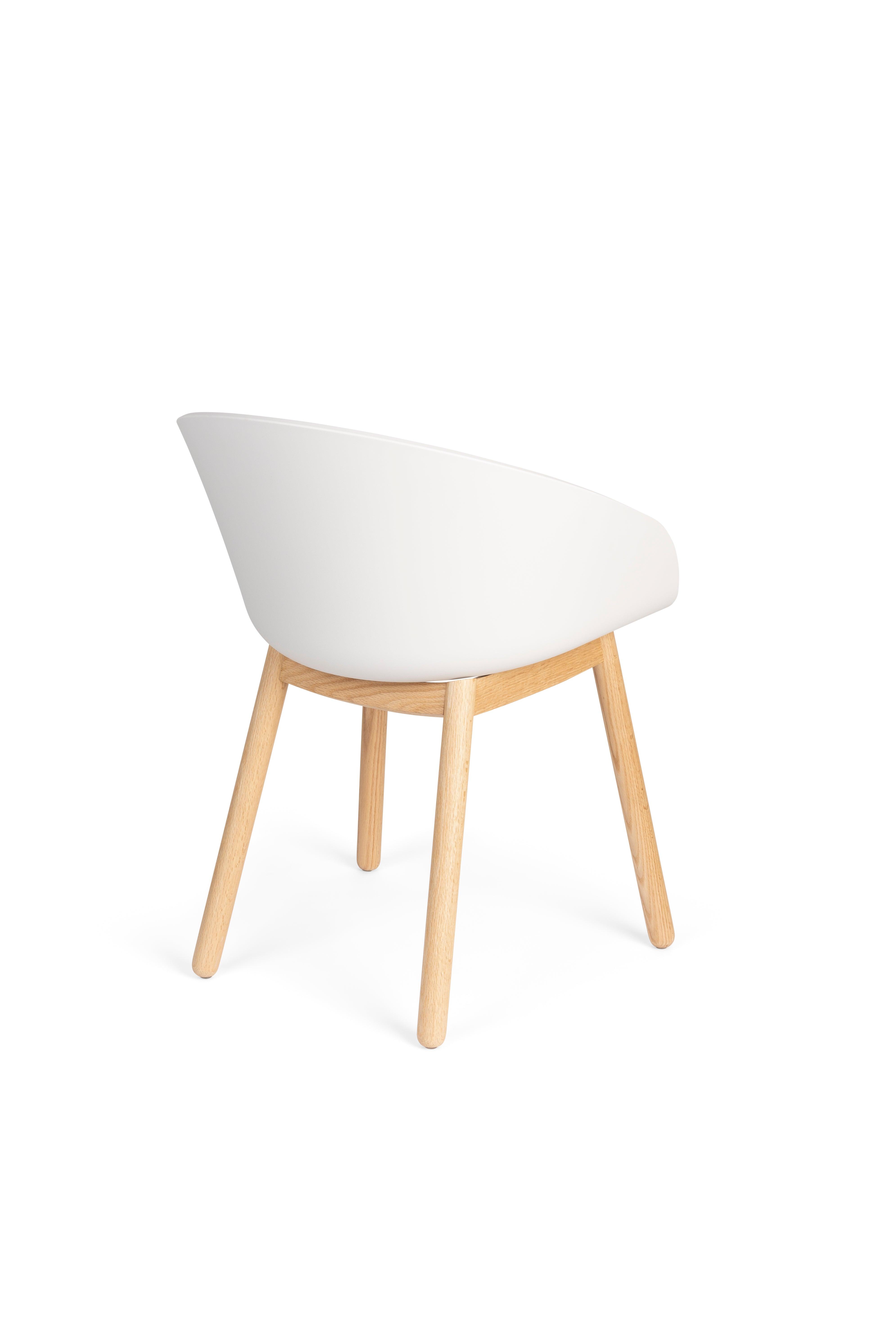 Krzesło VOID biały z drewnianą podstawą Zuiver Eye on Design