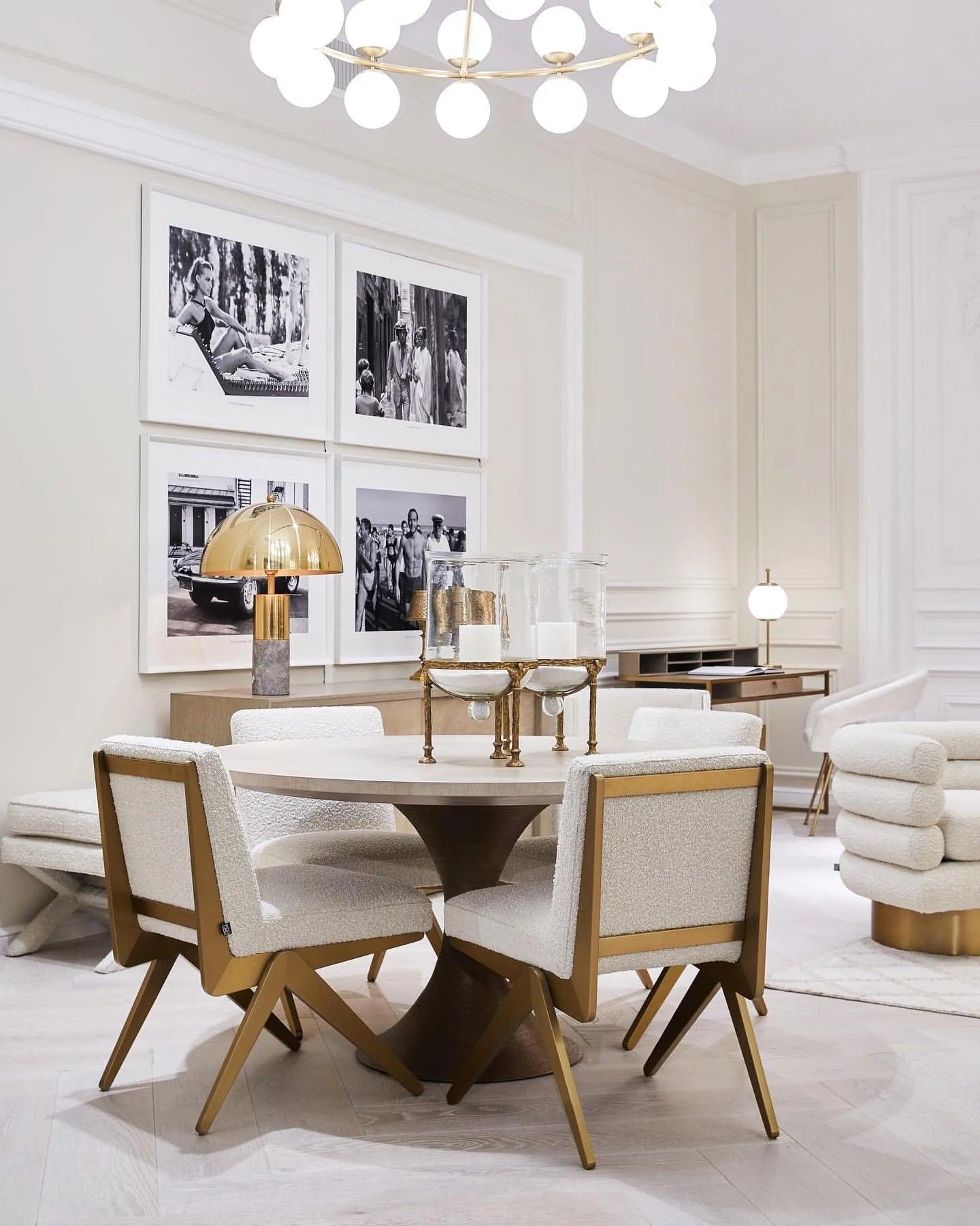 Krzesło w tkaninie boucle FICO kremowy Eichholtz Eye on Design