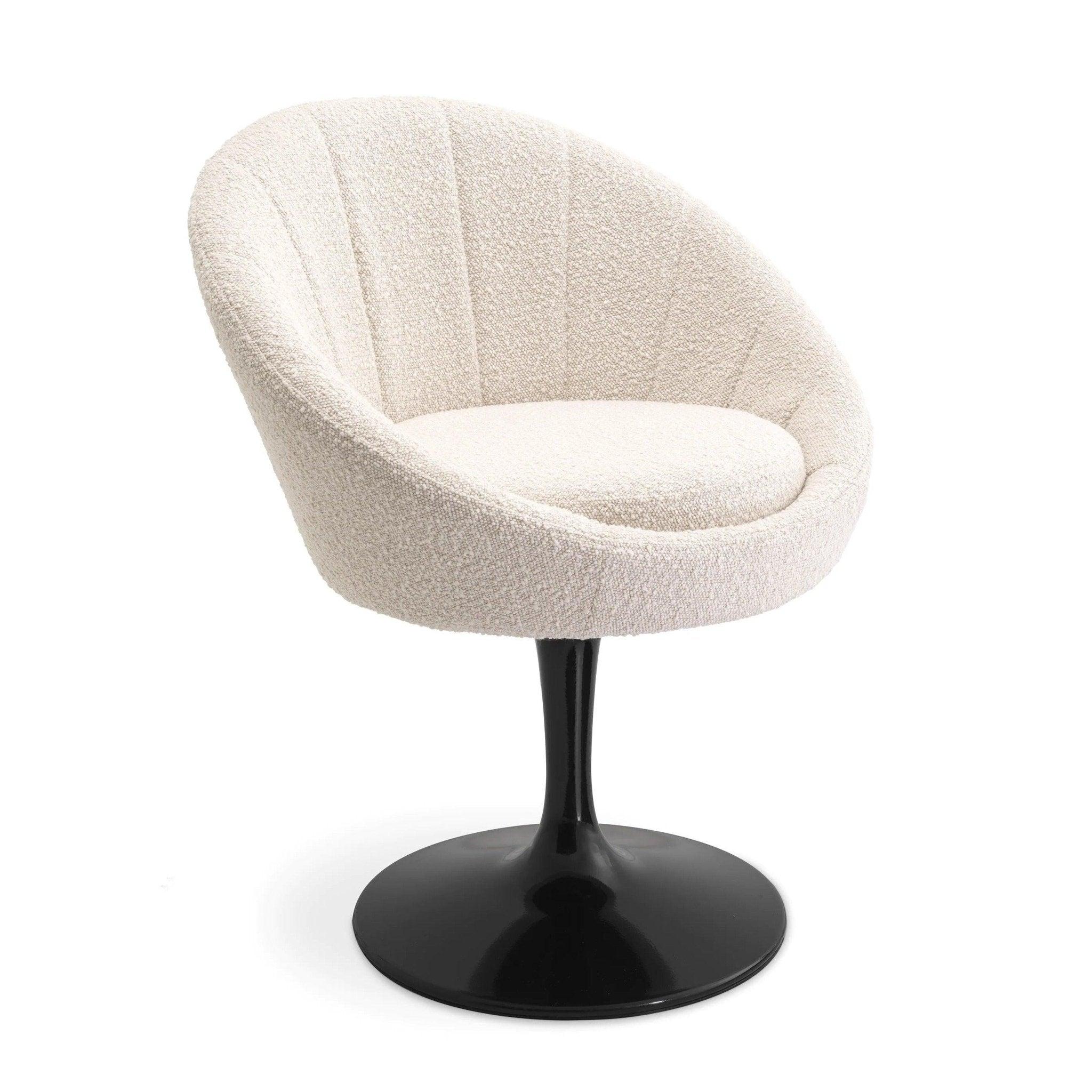 Krzesło w tkaninie boucle O'NEILL kremowy z czarną podstawą Eichholtz Eye on Design