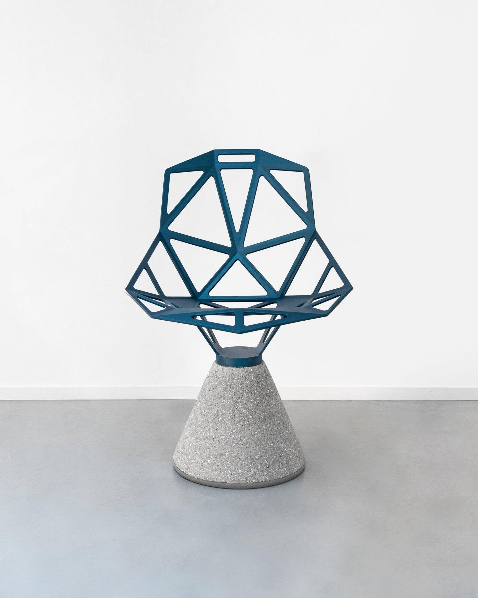 Krzesło z betonową podstawą CHAIR_ONE niebieski – styl nowoczesny