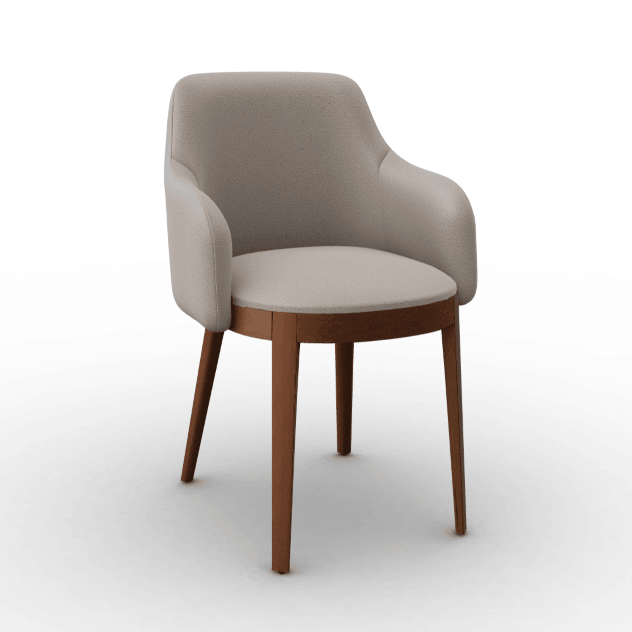 Krzesło z podłokietnikami ADÈL boucle beżowy Calligaris orzech włoski Eye on Design