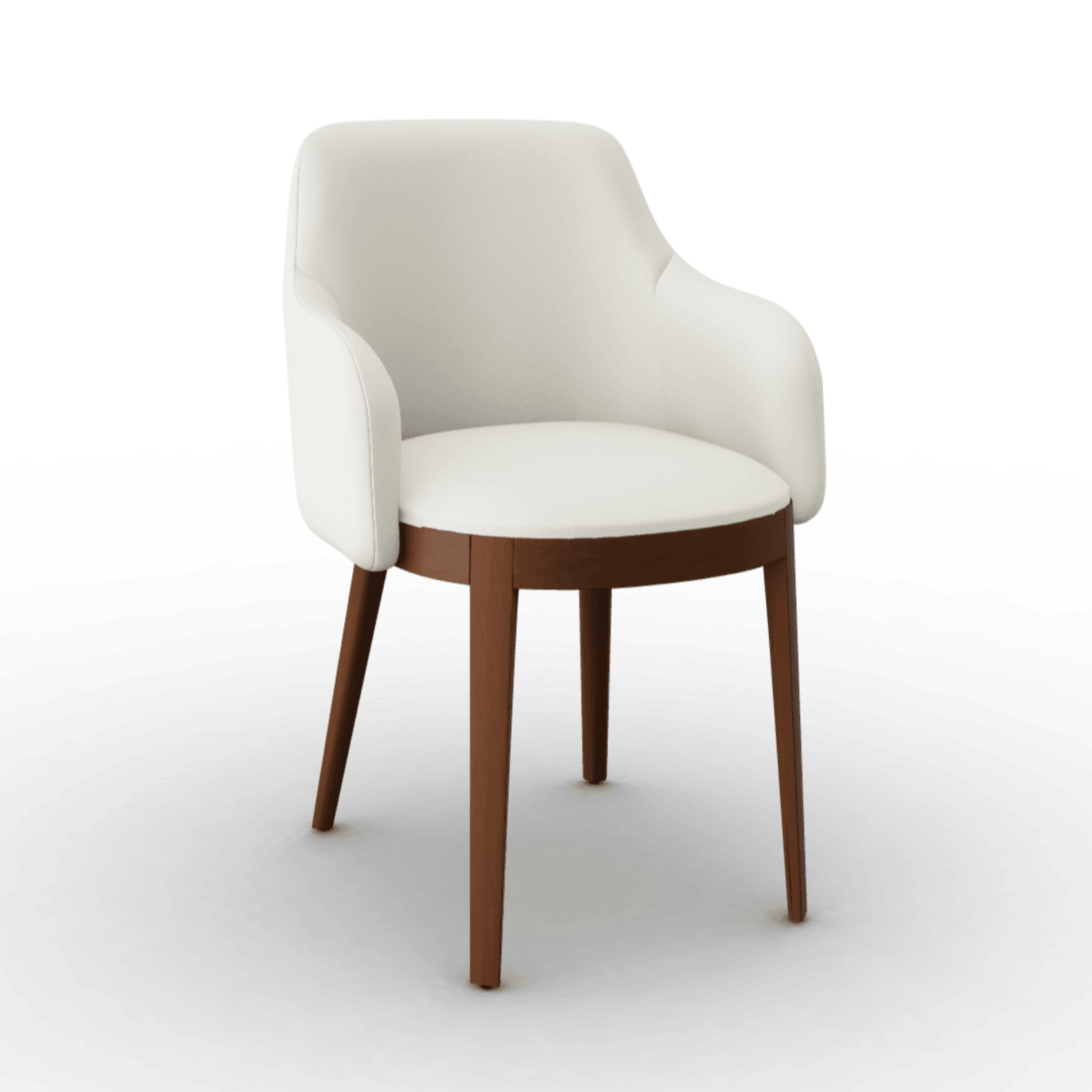 Krzesło z podłokietnikami ADÈL boucle kremowy Calligaris orzech włoski Eye on Design