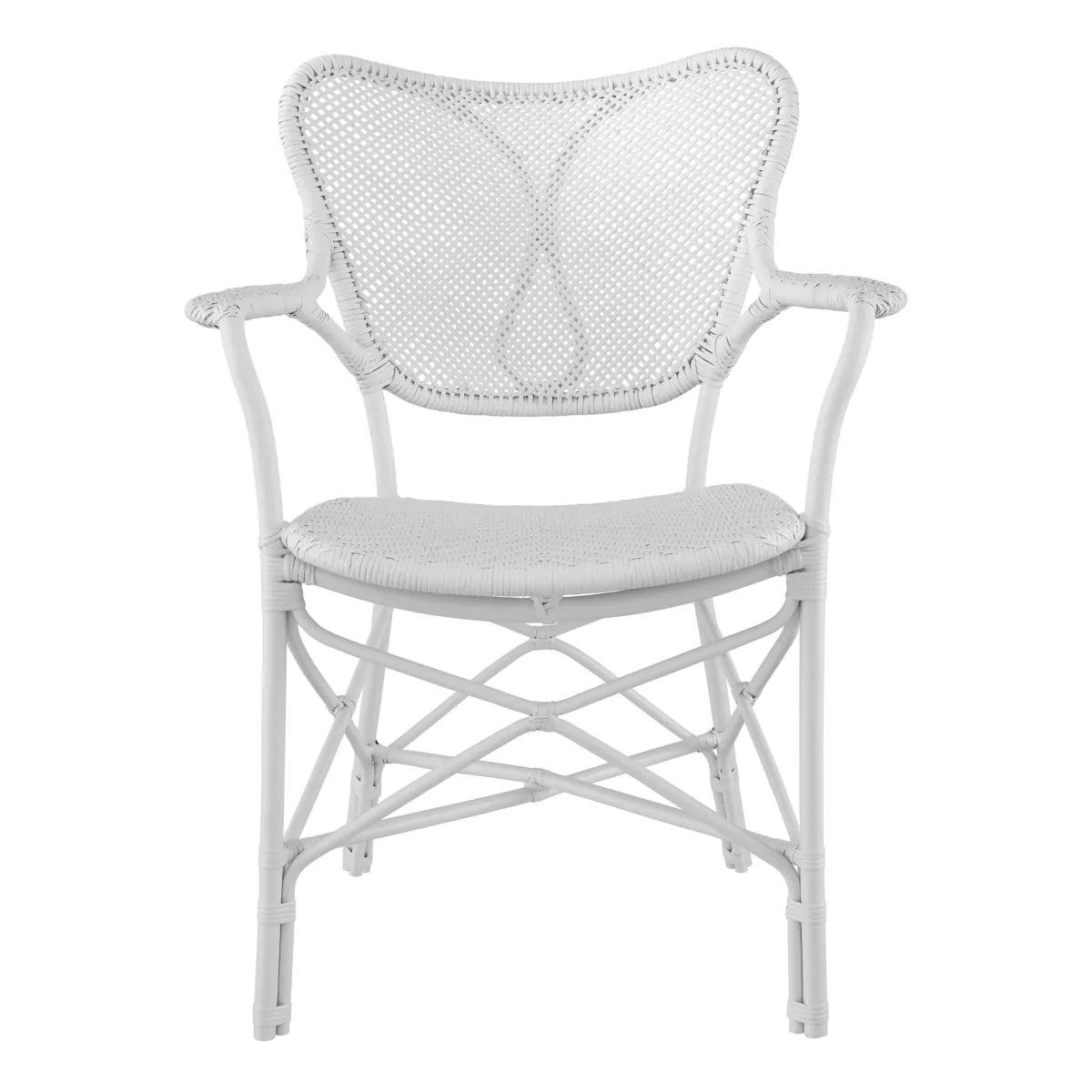 Krzesło z podłokietnikami COLONY biały rattan Eichholtz Eye on Design