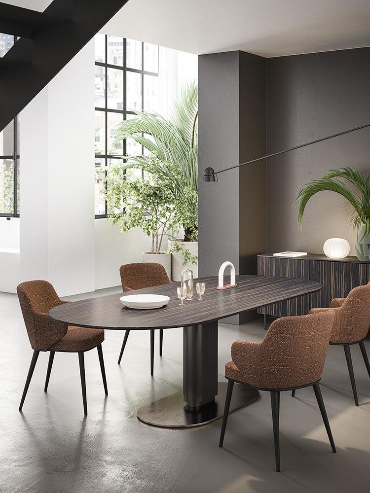 Krzesło z podłokietnikami FOYER melanż piaskowy z drewnianą podstawą Calligaris Eye on Design