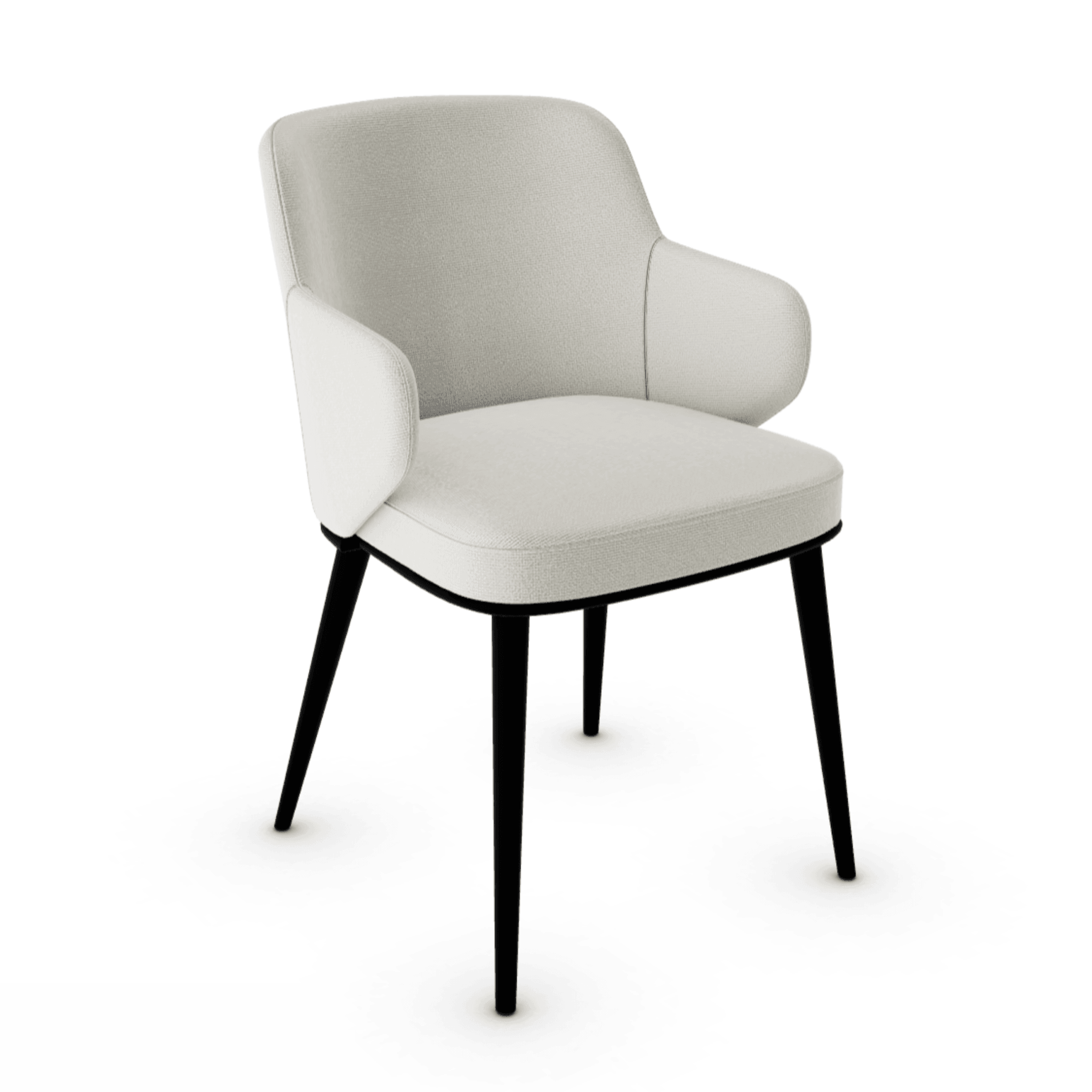 Krzesło z podłokietnikami FOYER piaskowy z metalową podstawą Calligaris metalowa matowa czerń Eye on Design