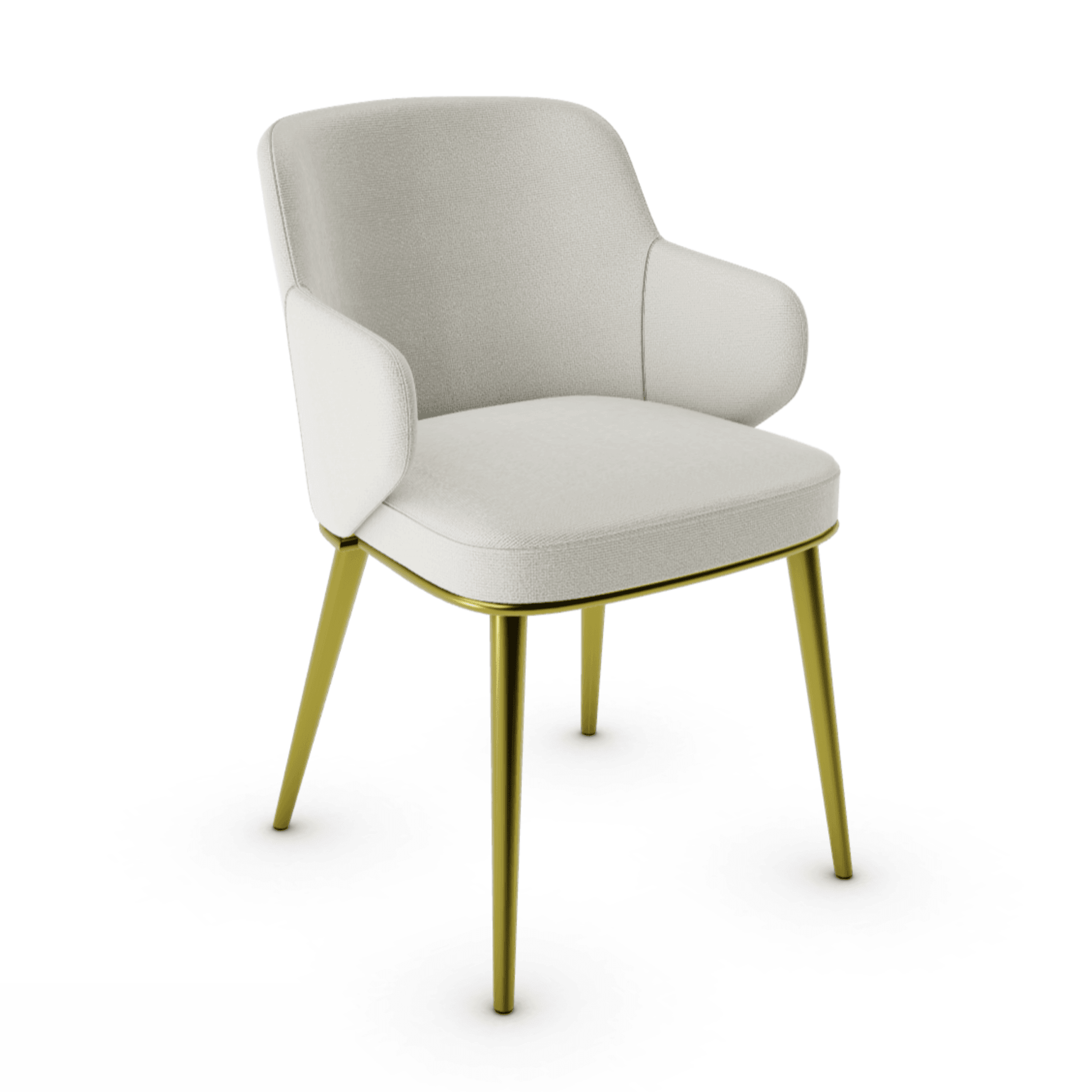 Krzesło z podłokietnikami FOYER piaskowy z metalową podstawą Calligaris metalowa matowy mosiądz Eye on Design