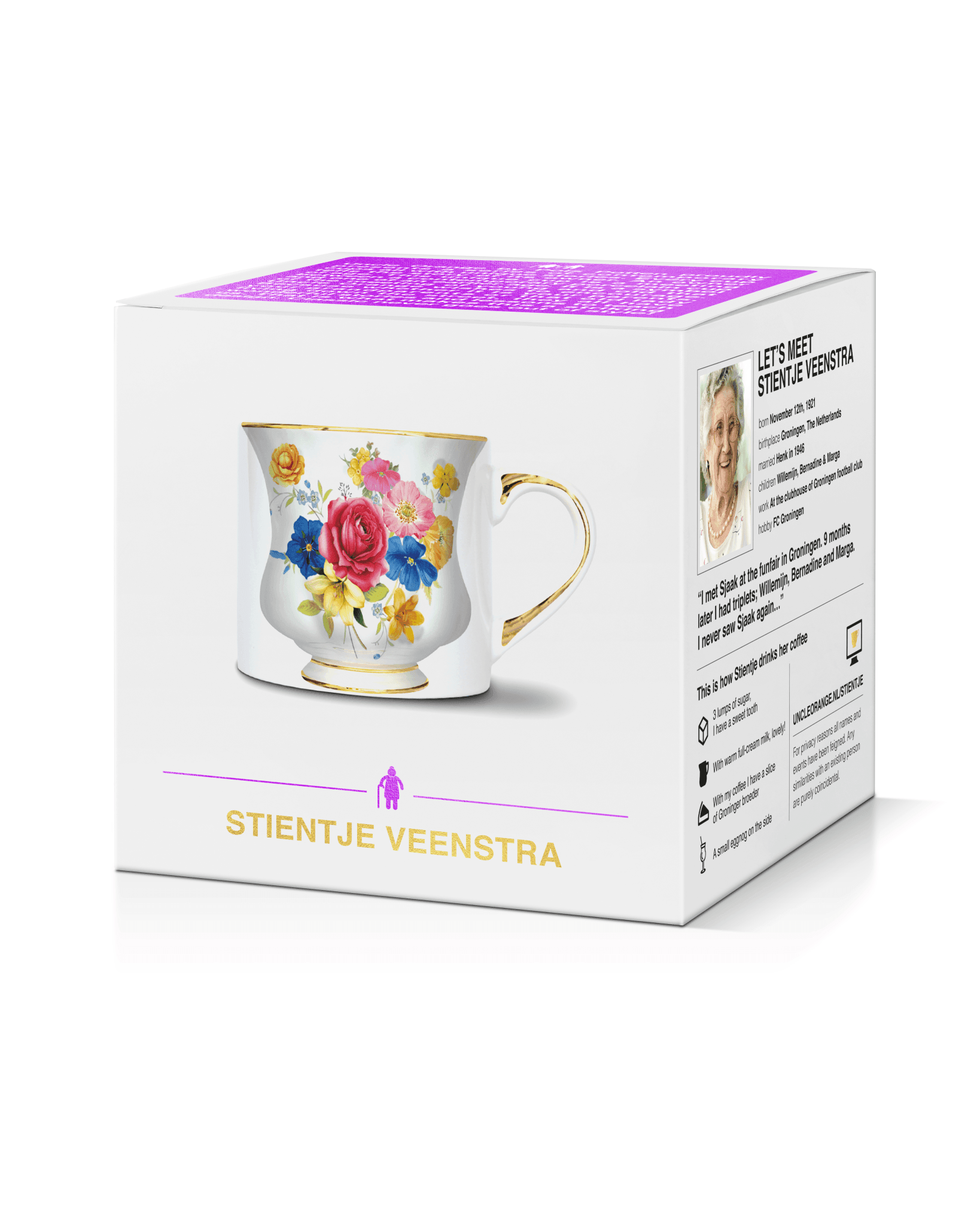 Kubek STIENTJE VEENSTRA FLOWER biały Pols Potten Eye on Design