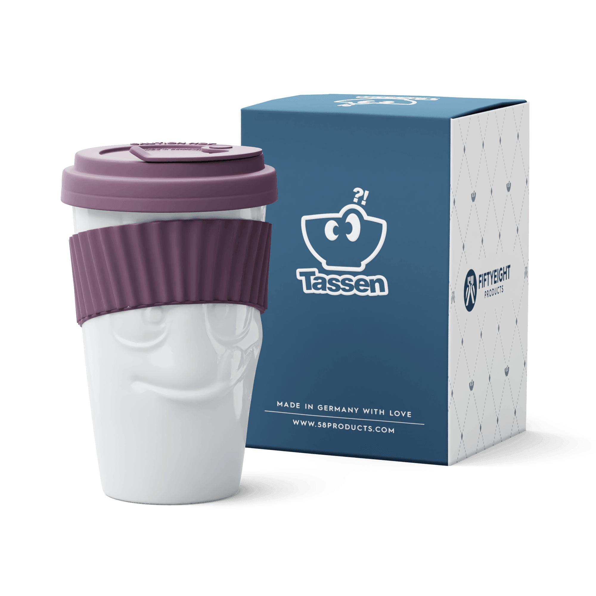 Kubek z pokrywką TASTY amarantowy 58products Eye on Design