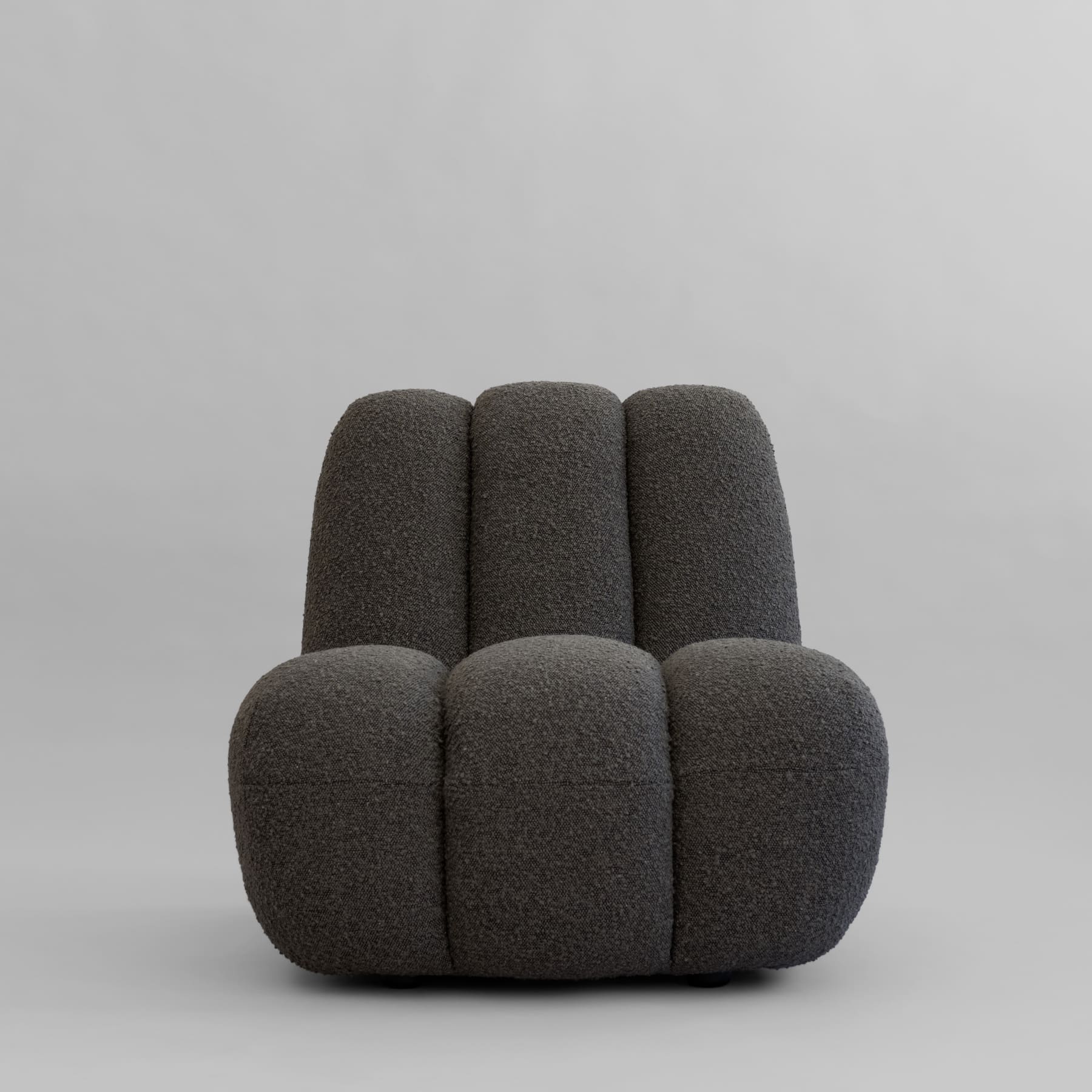 TOE armchair in gray-brown bouclé