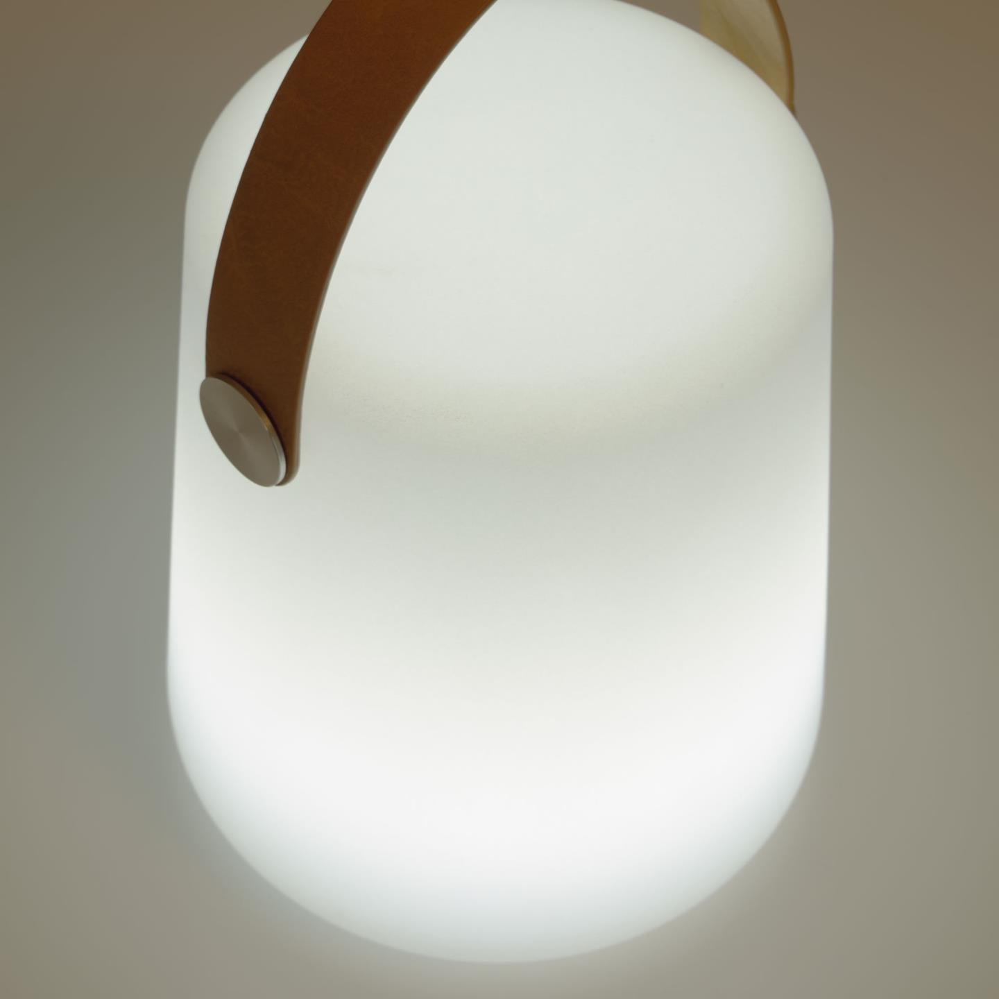 Lampa akumulatorowa DIALMA biały z brązowym uchwytem La Forma Eye on Design