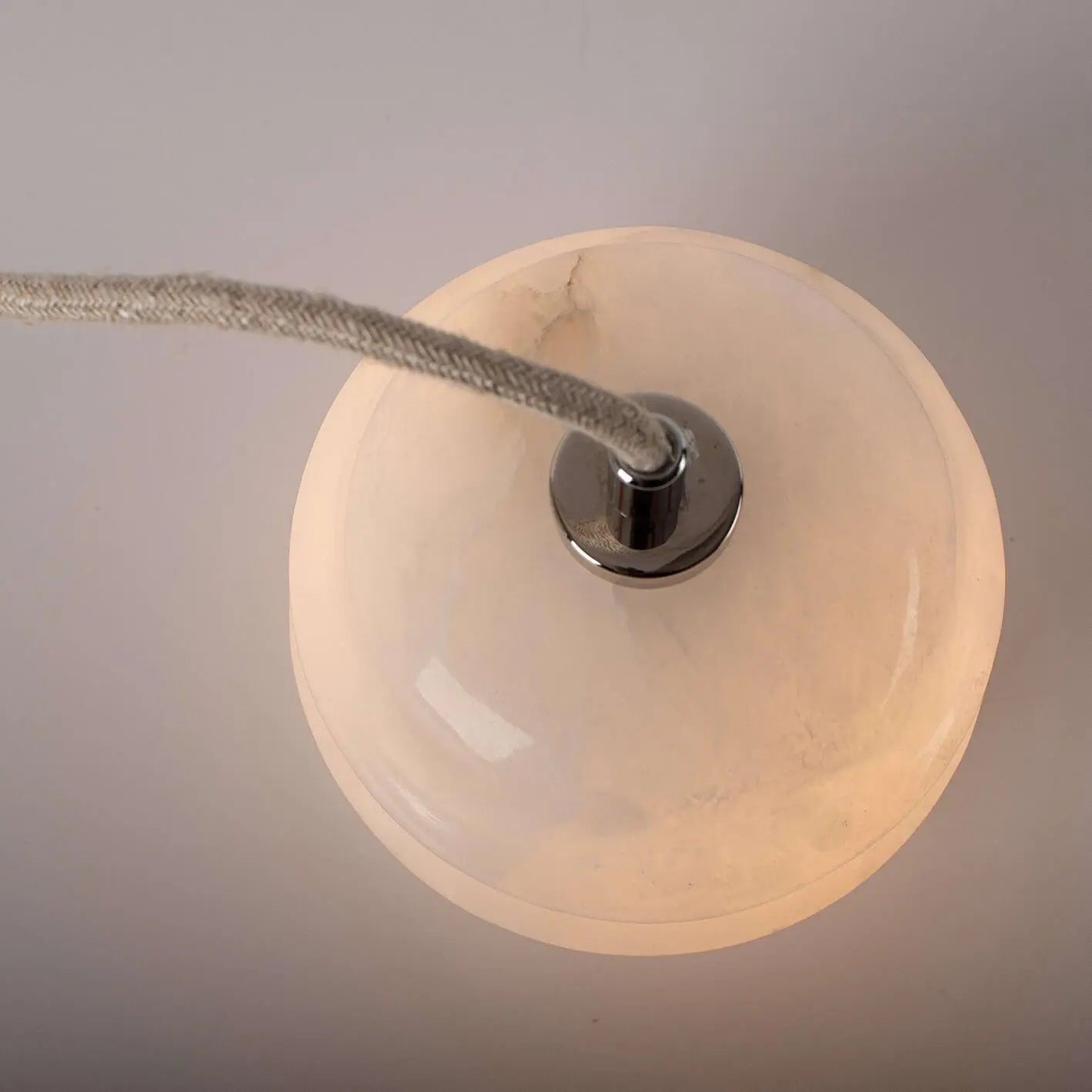 Lampa alabastrowa wisząca KALLIOPE nikiel – marmur