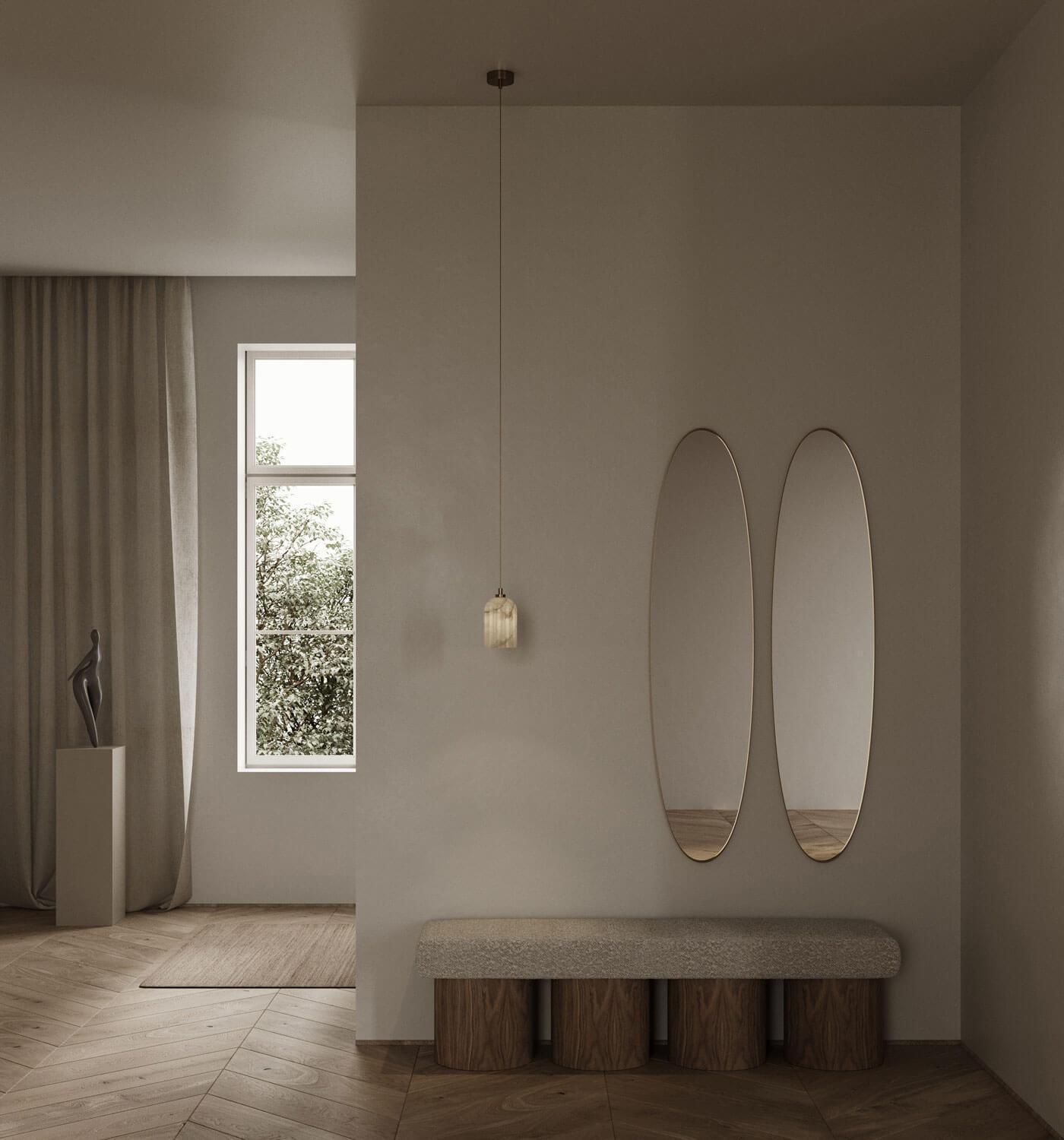 Lampa alabastrowa wisząca URANIA nikiel Embassy Interiors Eye on Design