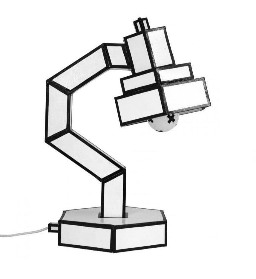 Lampa biurkowa CUT 'N PASTE biały z czarną obramówką Seletti Eye on Design