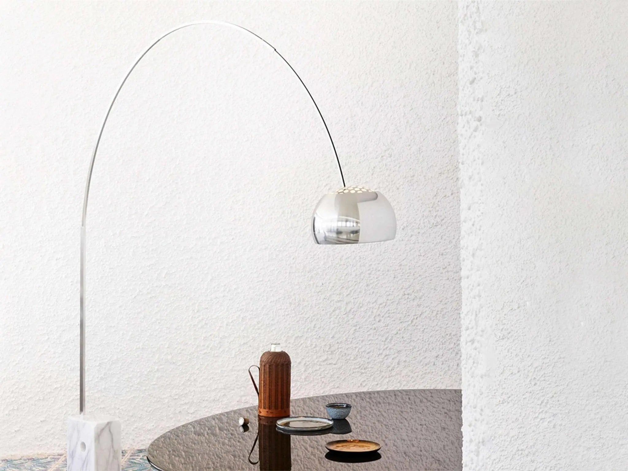 Lampa podłogowa ARCO LED marmur z oświetleniem LED