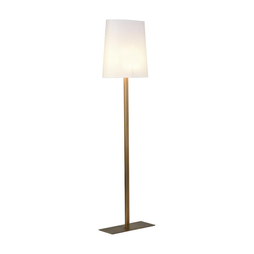 Lampa podłogowa OVALE satynowy brąz z białym kloszem Contardi biała bawełna nie Eye on Design