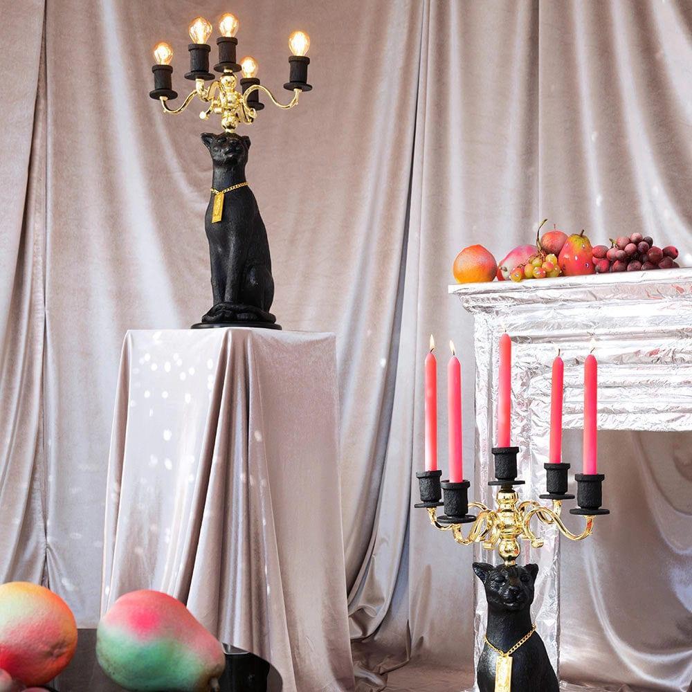 Lampa podłogowa PROUDLY CROWNED PANTHER czarny Bold Monkey Eye on Design