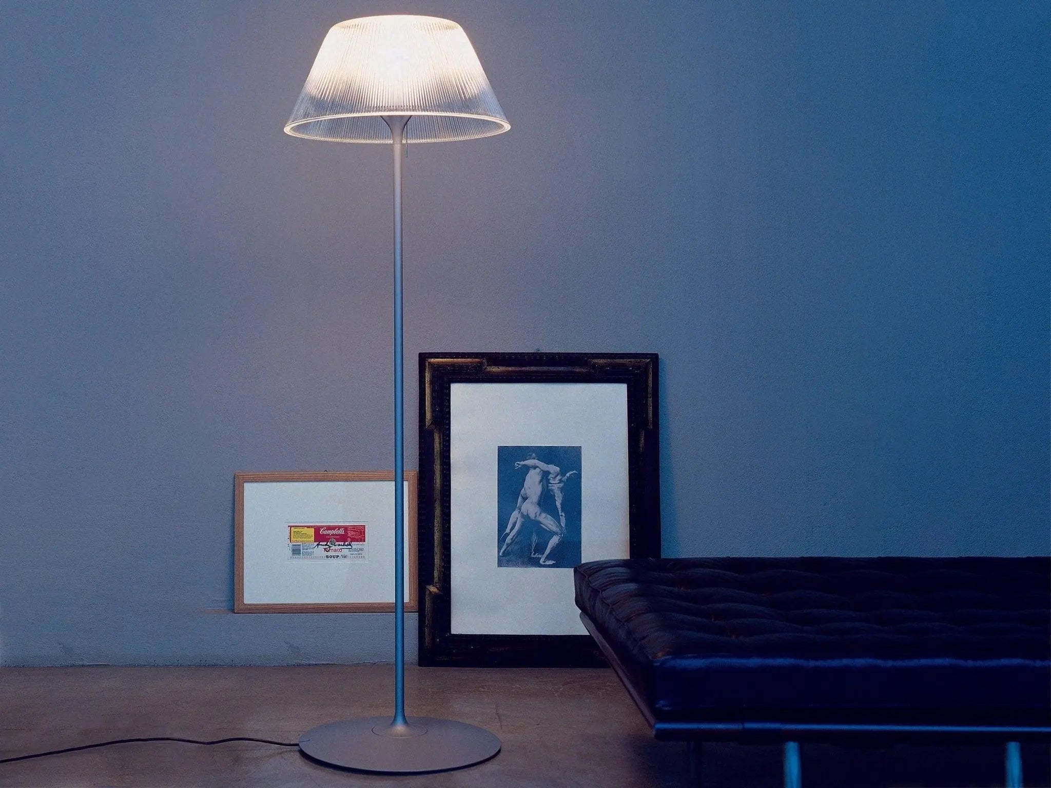 Lampa podłogowa ROMEO MOON szkło – styl nowoczesny