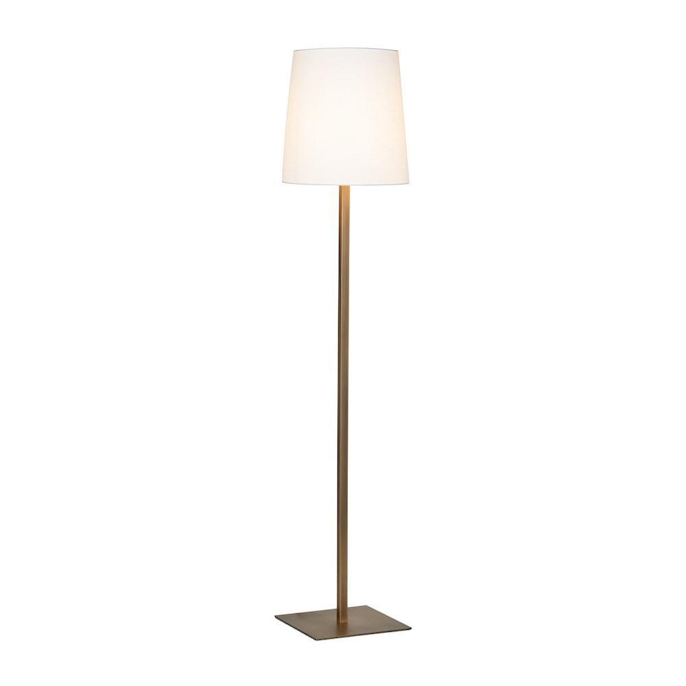 Lampa podłogowa TONDA satynowy brąz z białym kloszem Contardi biała bawełna bez opcji ściemniania Eye on Design