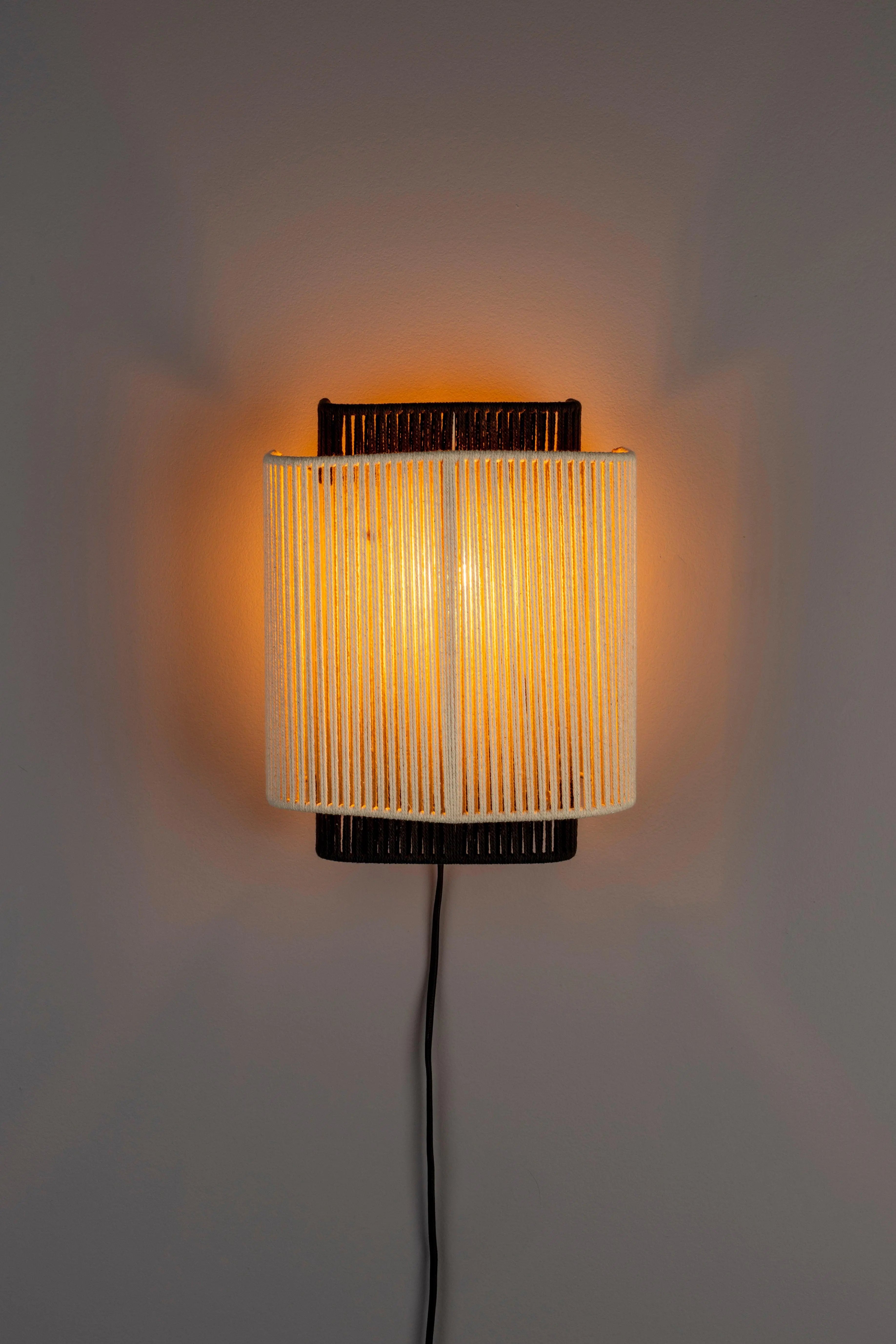 Lampa ścienna ELON beżowy z czarnym – metal