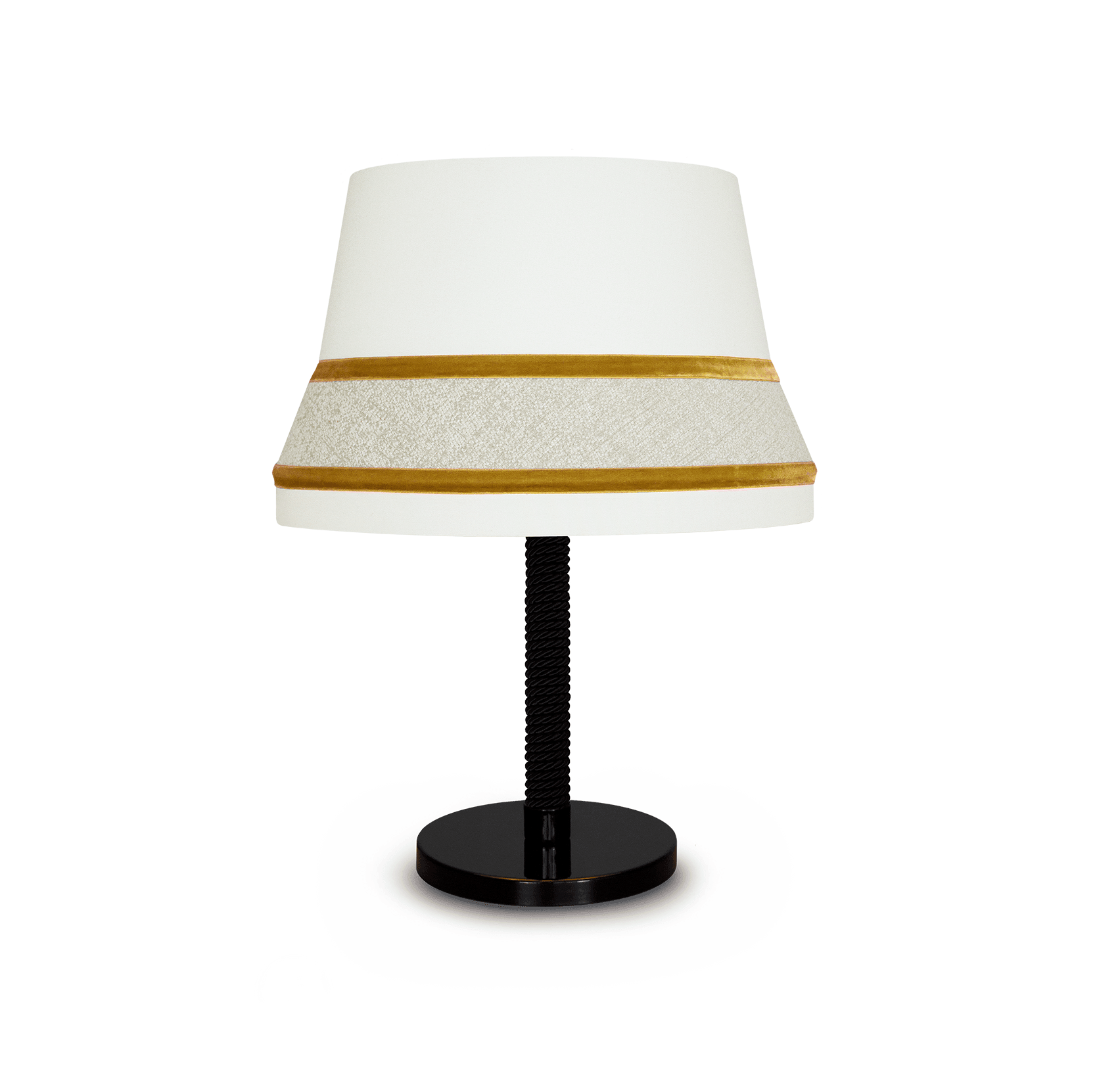 Lampa stołowa AUDREY biały z musztardowym wykończeniem Contardi M bez opcji ściemniania Eye on Design