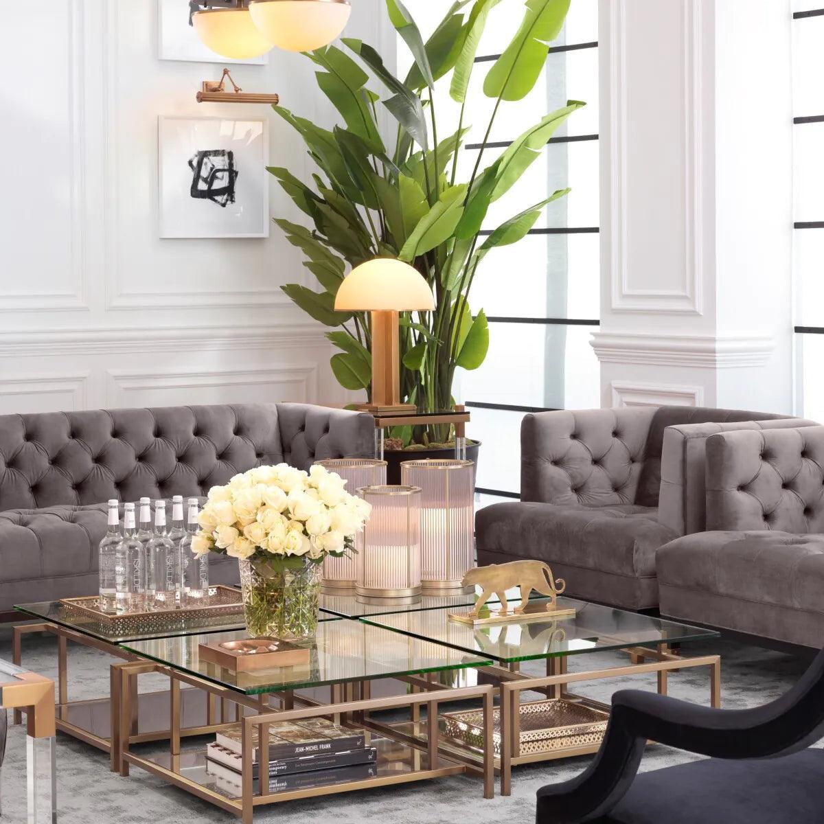 Lampa stołowa BERKLEY mosiężny z białym kloszem Eichholtz Eye on Design