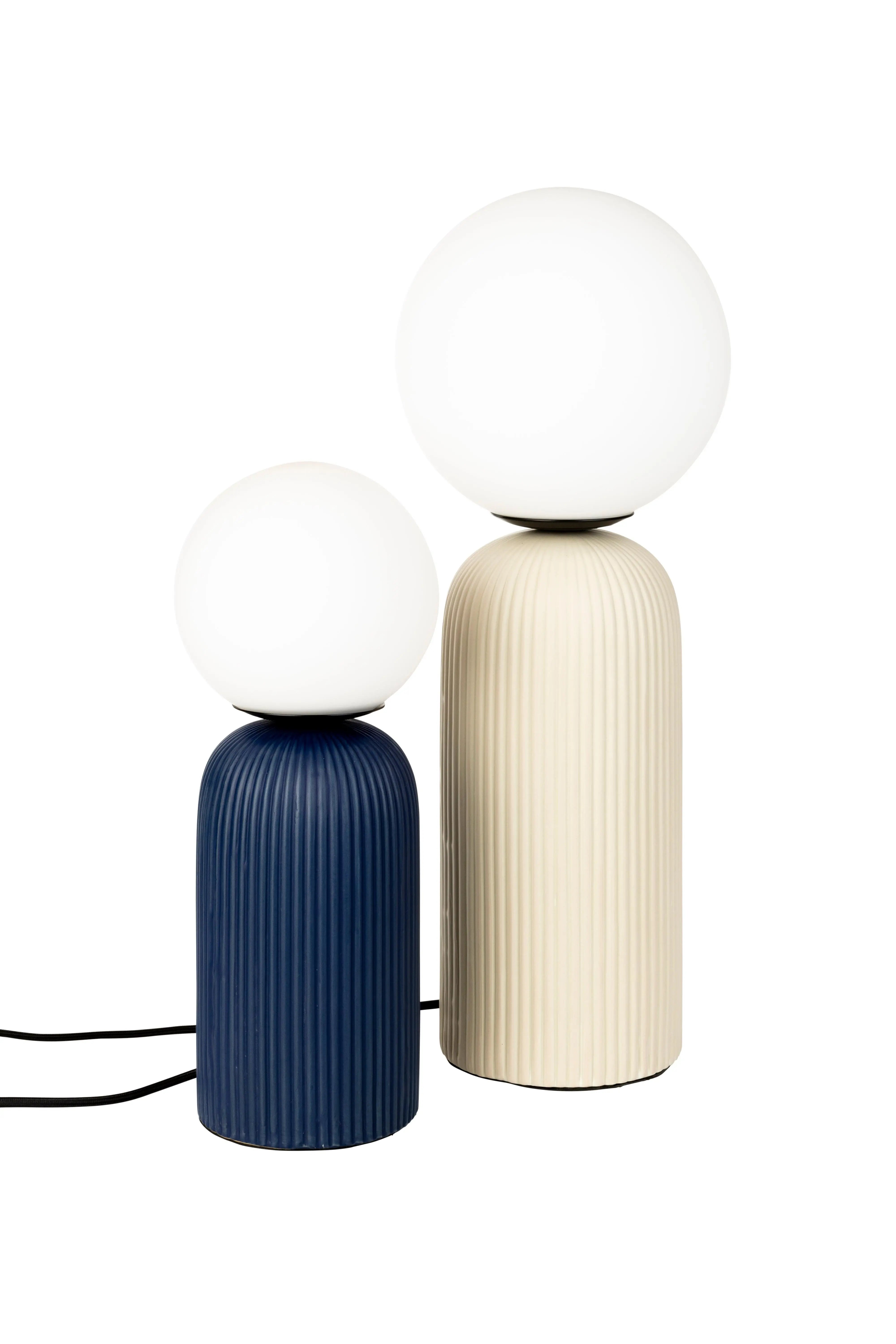 Lampa stołowa DASH beżowy – bawełna i szkło
