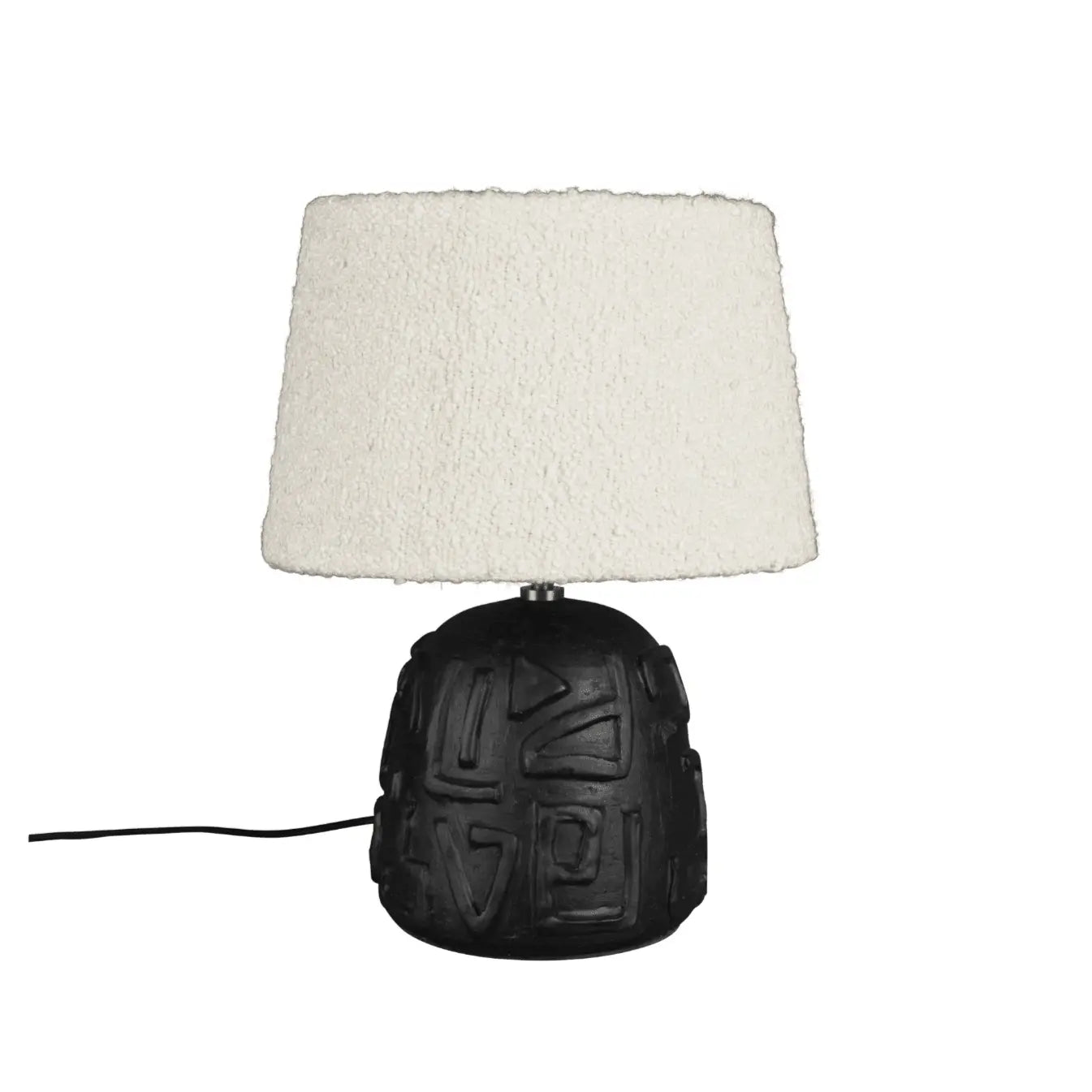 Lampa stołowa RENZO biały boucle – Dutchbone