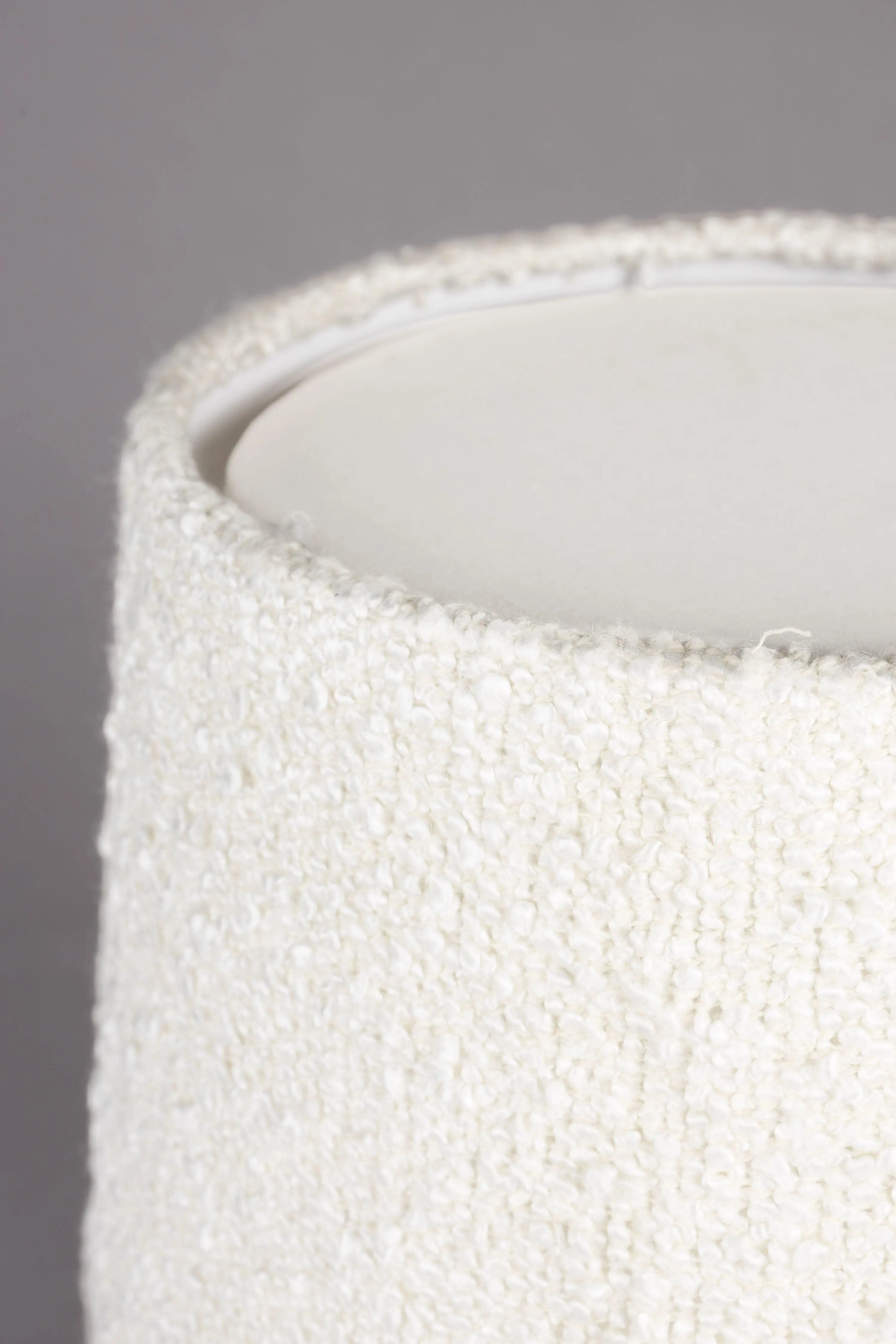 Lampa stołowa RENZO biały boucle – tkanina bouclé