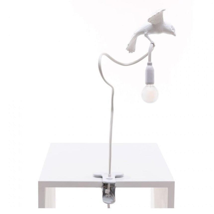 Lampa stołowa z zaciskiem SPARROW CRUISING biały, marka Seletti