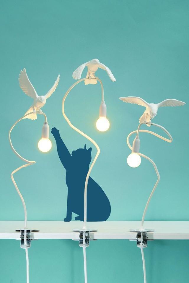 Lampa stołowa z zaciskiem SPARROW CRUISING biały – Seletti