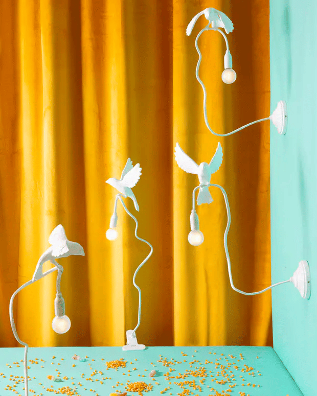 Lampa stołowa z zaciskiem SPARROW CRUISING biały – styl minimalistyczny