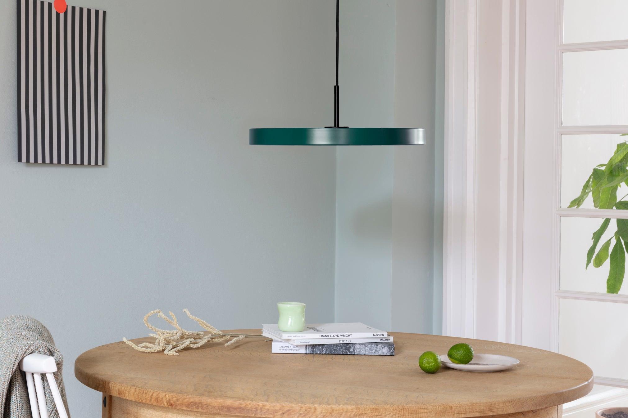 Lampa wisząca ASTERIA butelkowa zieleń – mosiądz, Umage