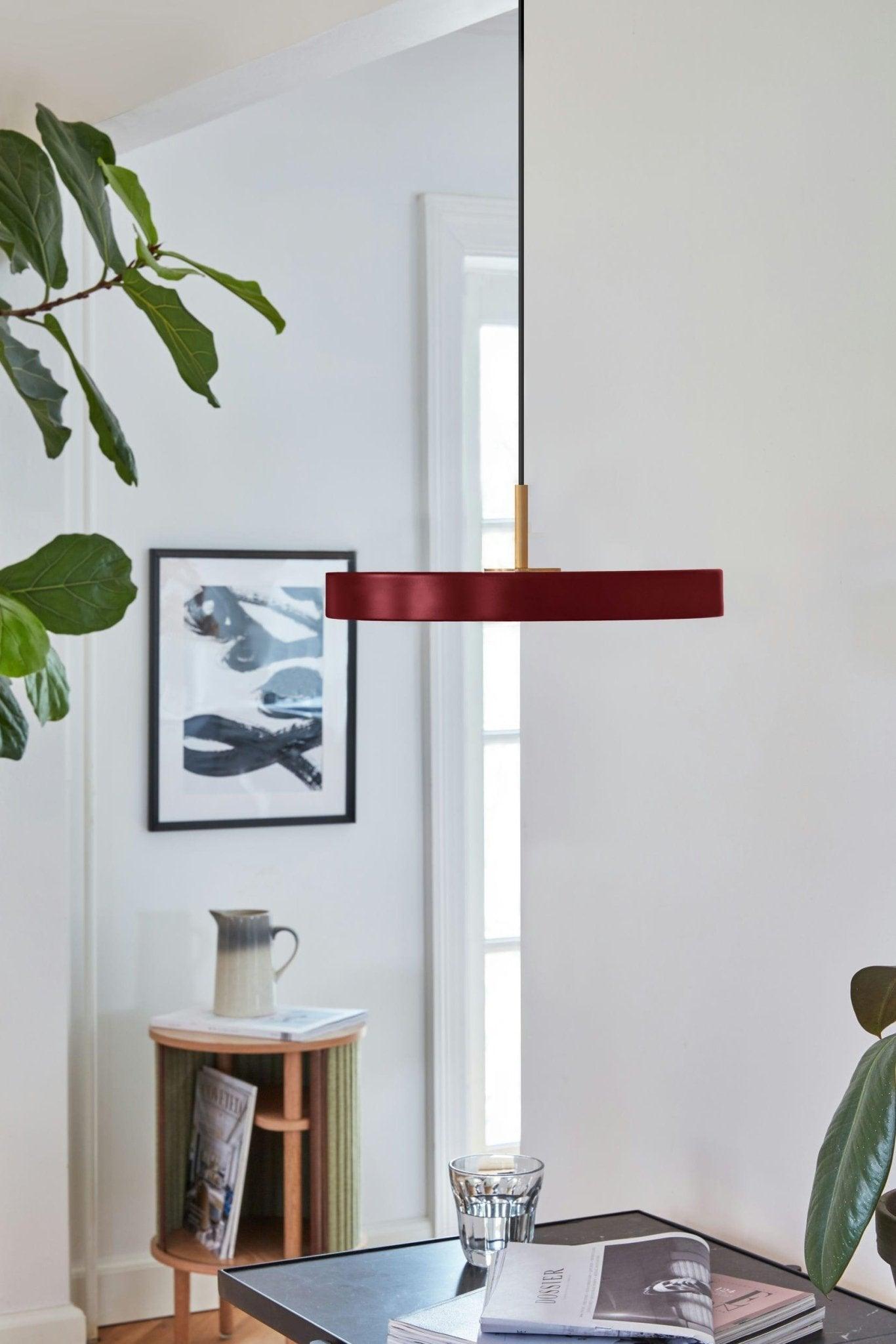 Lampa wisząca ASTERIA rubinowy – mosiądz