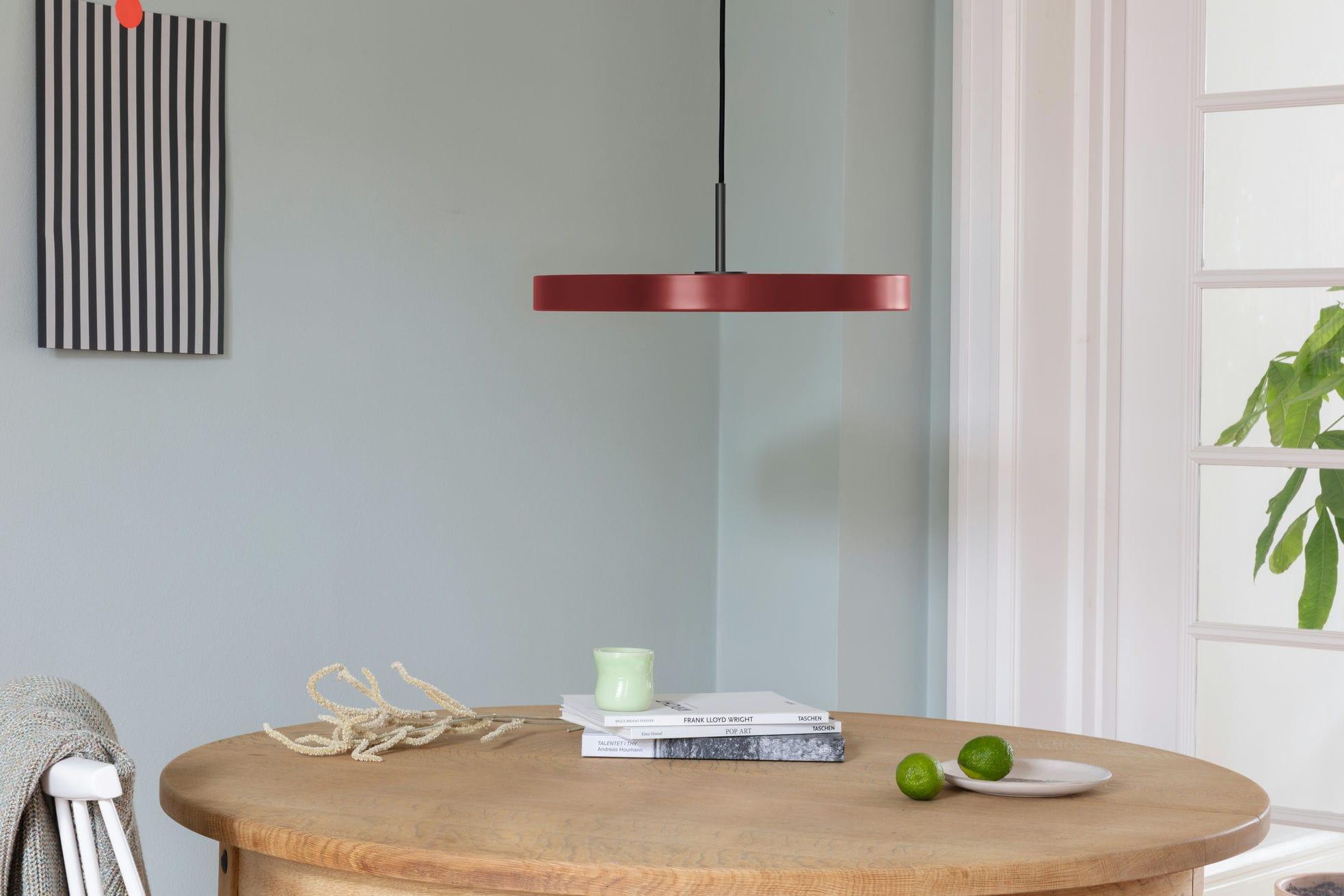 Lampa wisząca ASTERIA rubinowy ze ściemniaczem