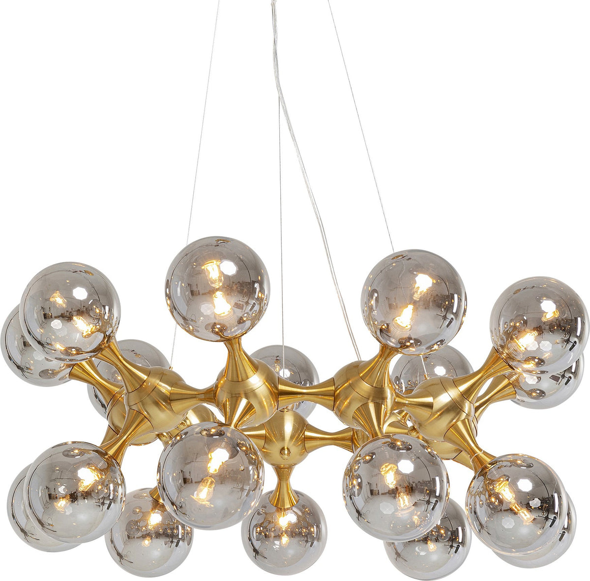 Hanglamp ATOMIC BALLS goud met rookglas