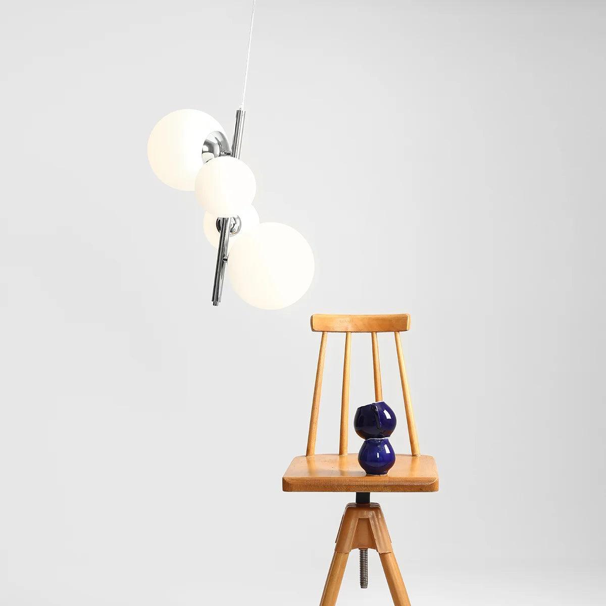 Lampa wisząca BLOOM QUATRO chromowany – szkło