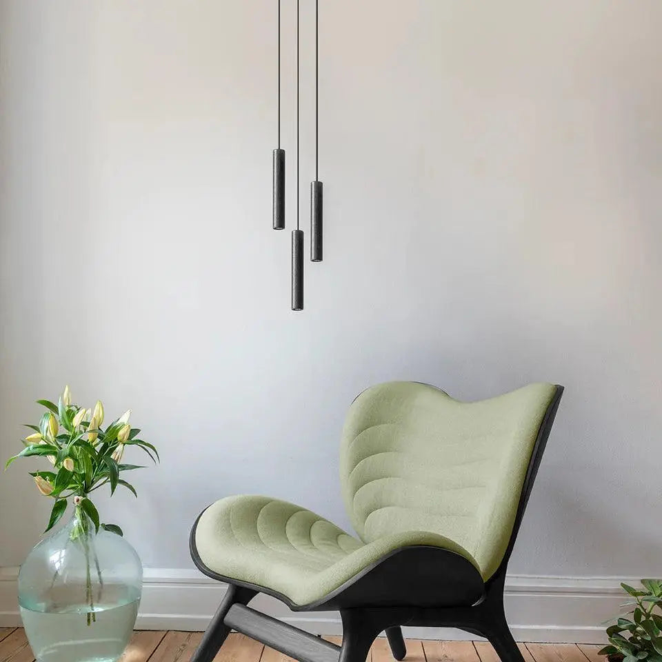 Lampa wisząca CHIMES CLUSTER 3 czarny dąb – drewno dębowe