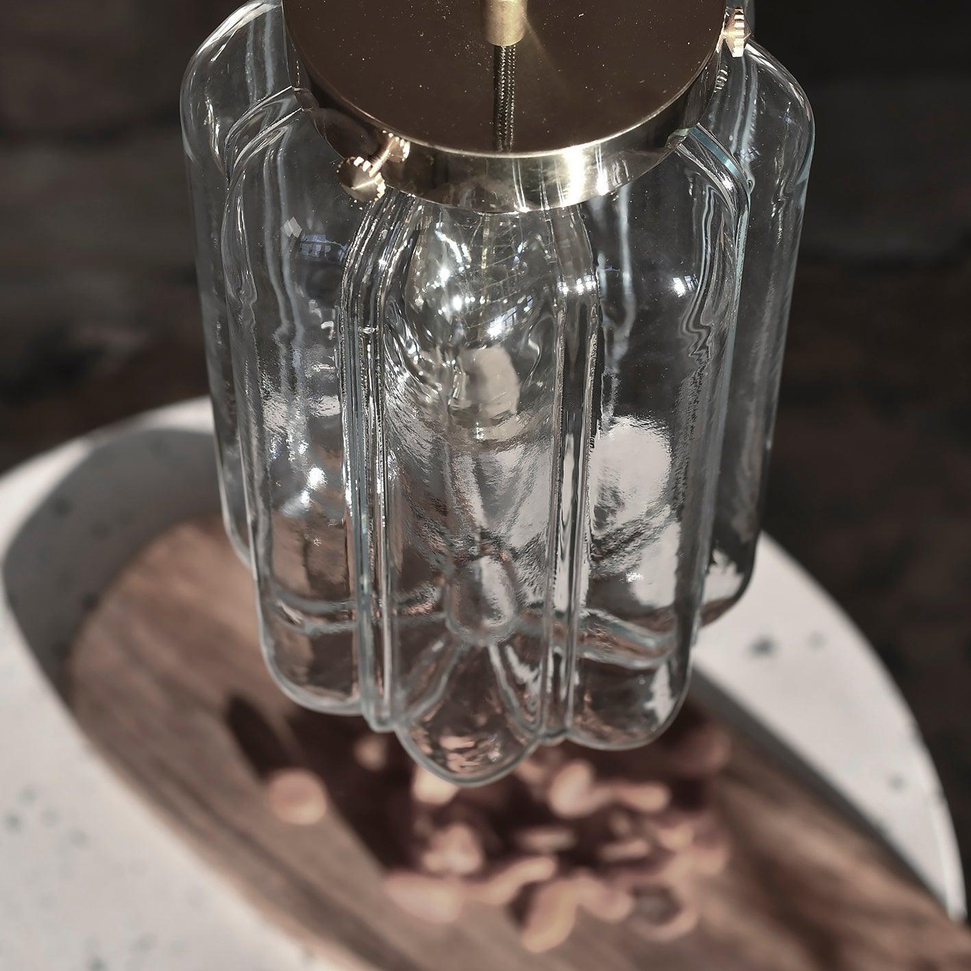 Lampa wisząca DECO nikiel – szkło