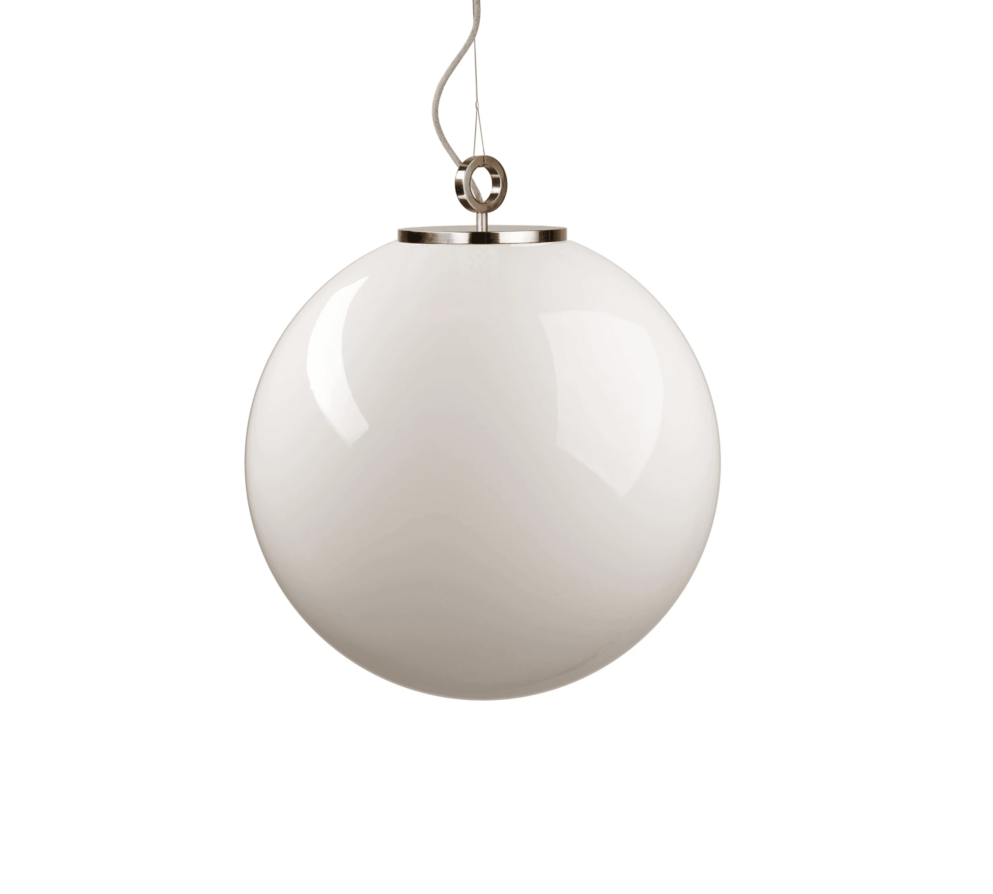 Lampa wisząca duża BIAŁA KULA mosiężny Embassy Interiors Eye on Design