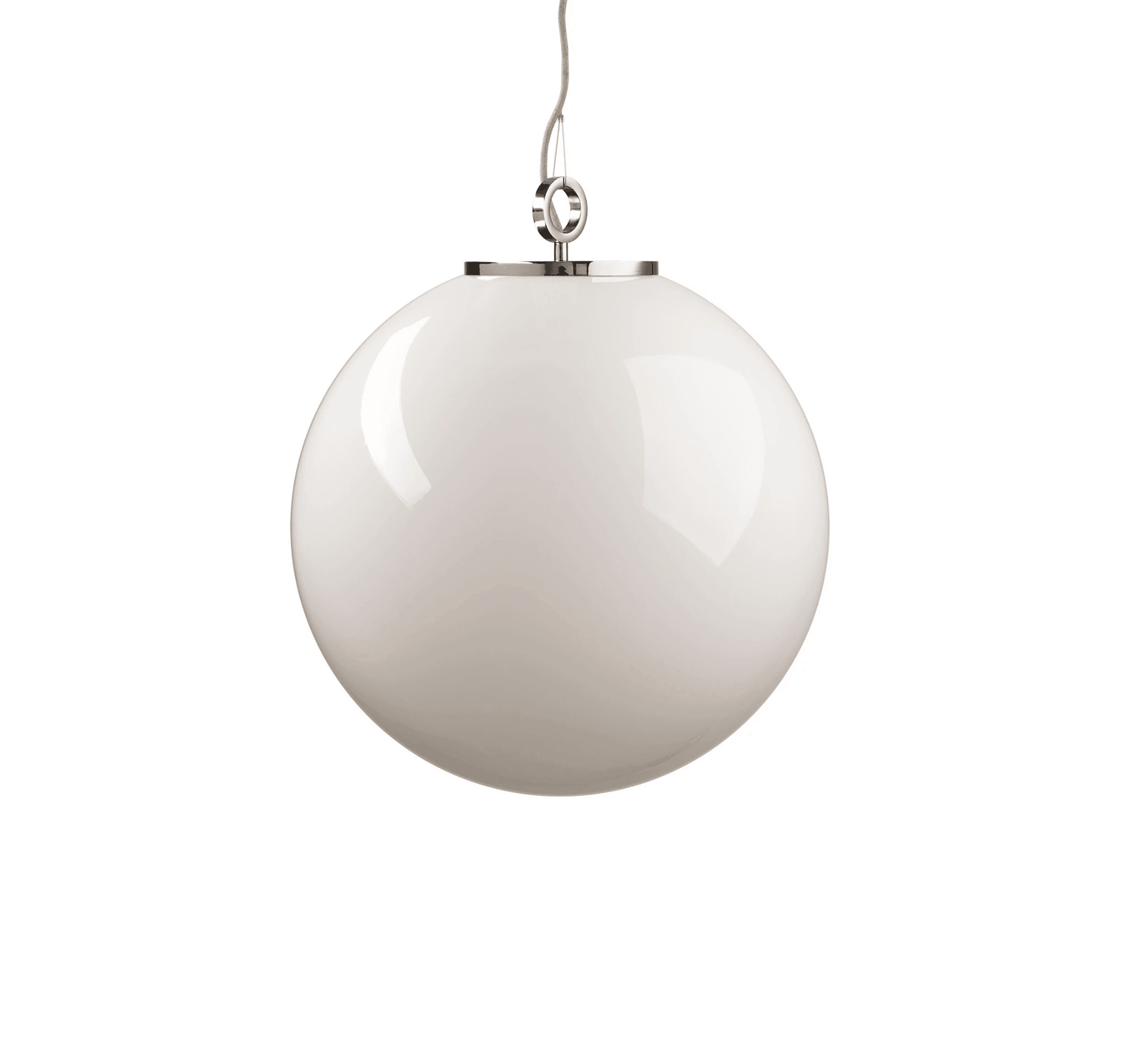 Lampa wisząca duża BIAŁA KULA nikiel Embassy Interiors Eye on Design