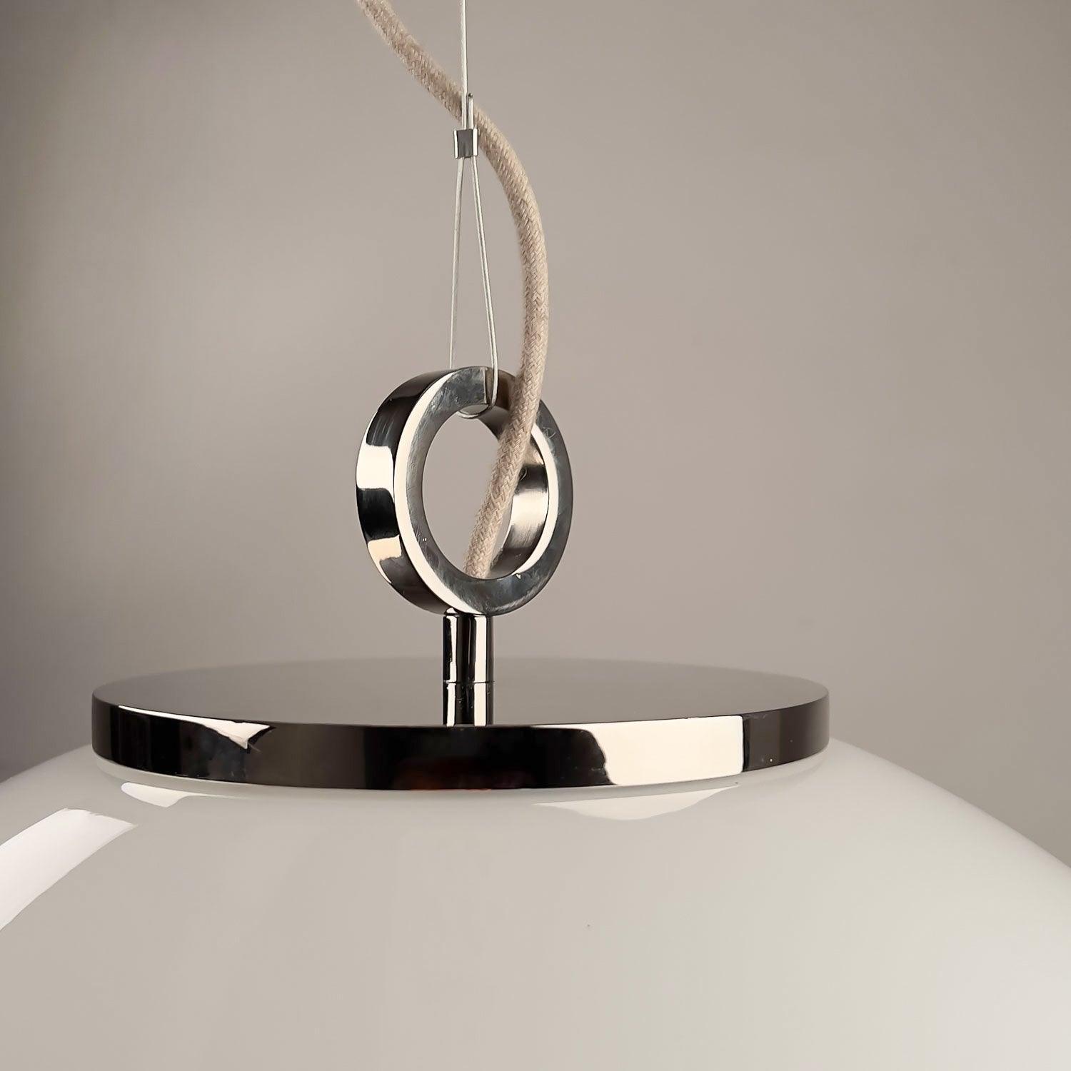 Lampa wisząca duża BIAŁA KULA nikiel Embassy Interiors Eye on Design