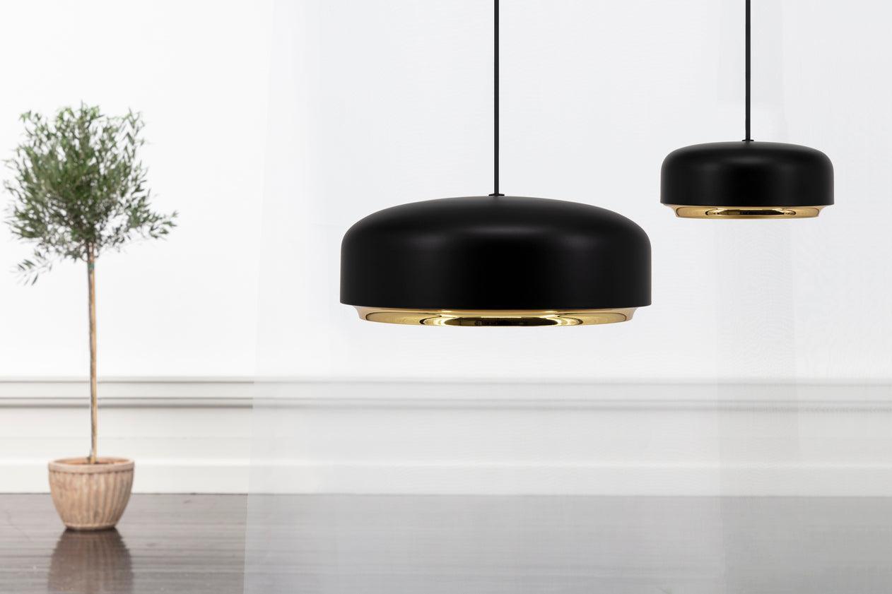 Lampa wisząca HAZEL czarny – drewno orzechowe