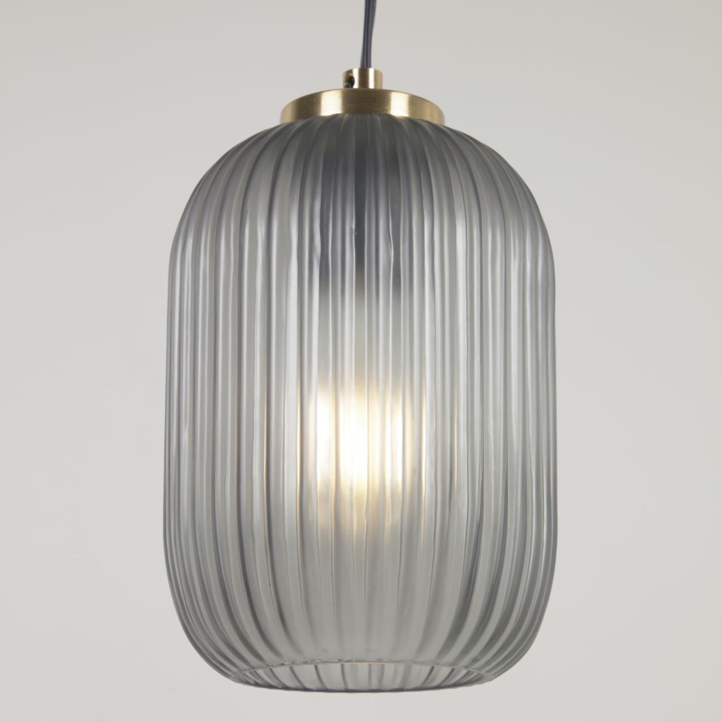 Lampa wisząca HESTIA mosiądz z szarym szkłem La Forma Eye on Design