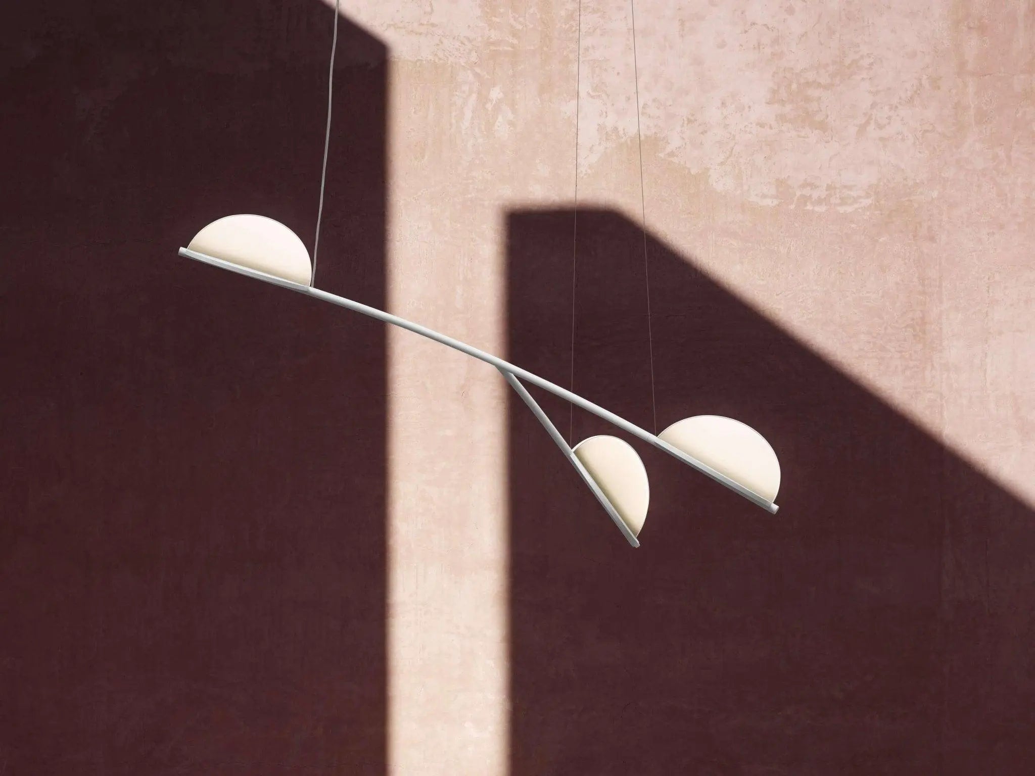 Lampa wisząca krótka ALMENDRA ORGANIC biały – styl nowoczesny