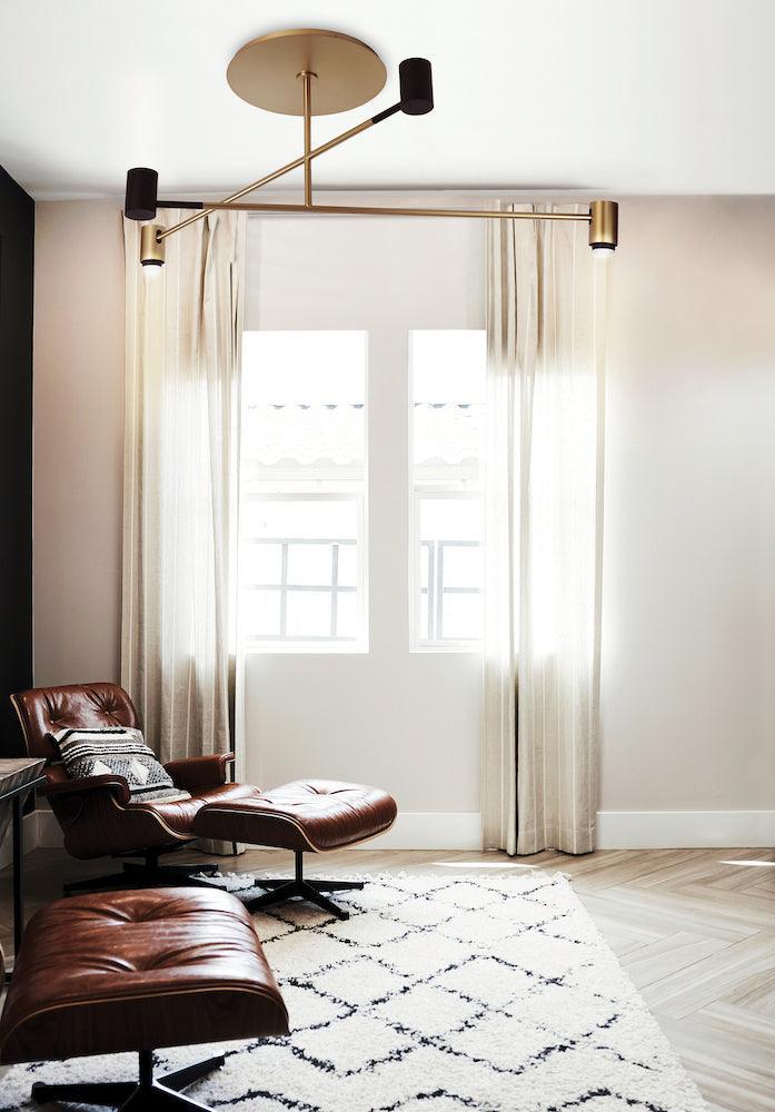 Lampa wisząca MELANOCETUS DOUBLE satynowy złoty – styl minimalistyczny