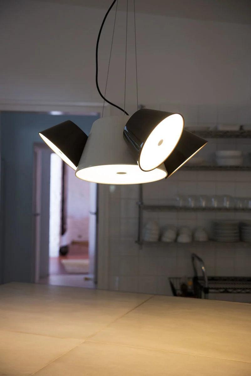 Lampa wisząca okrągła TAM TAM szary z szarymi kloszami Marset Eye on Design