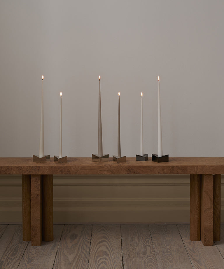 Set van 4 kaarsen STOFF NAGEL wit