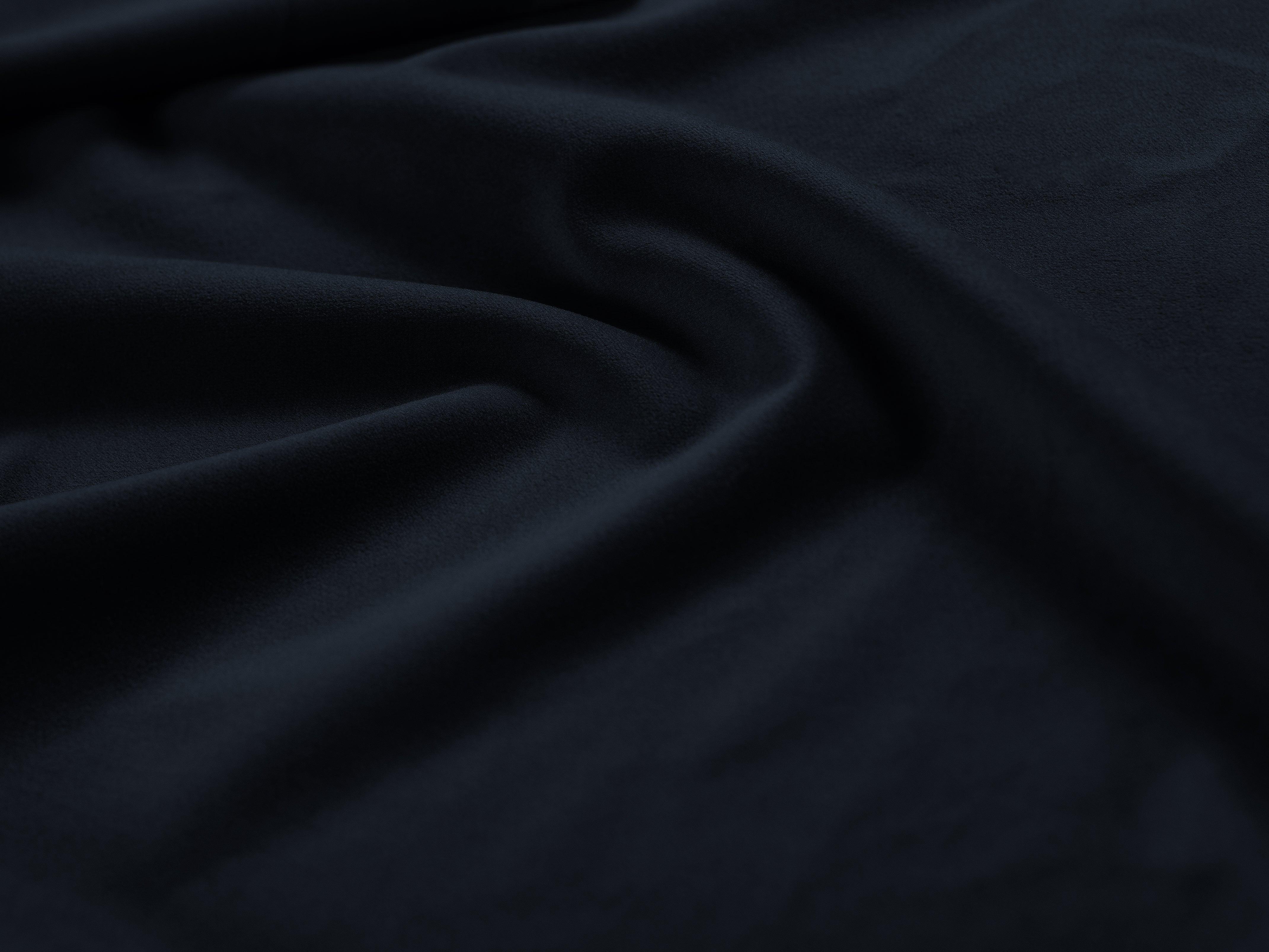 Ławka aksamitna BALI ciemnoniebieski z czarną podstawą Cosmopolitan Design Eye on Design